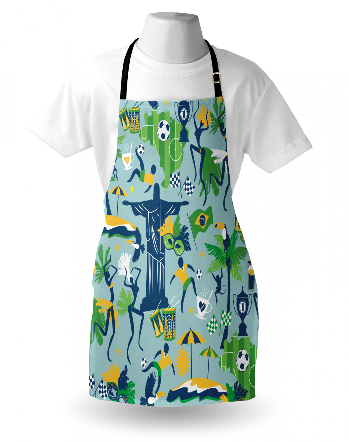 Ambesonne Apron Bib with Adjustable Strap for Gardening Unisex Vivid Colors