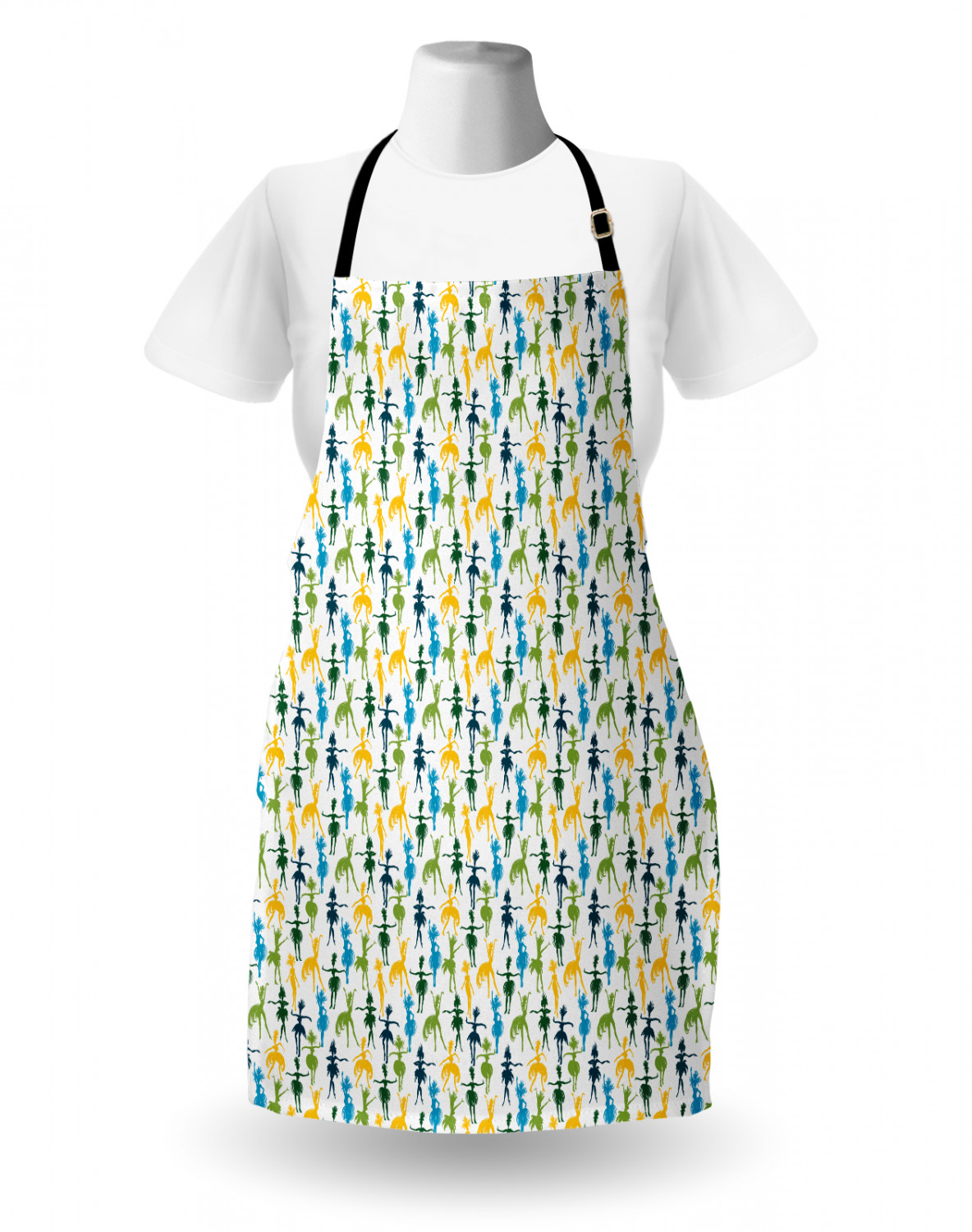 Ambesonne Apron Bib with Adjustable Strap for Gardening Unisex Vivid Colors