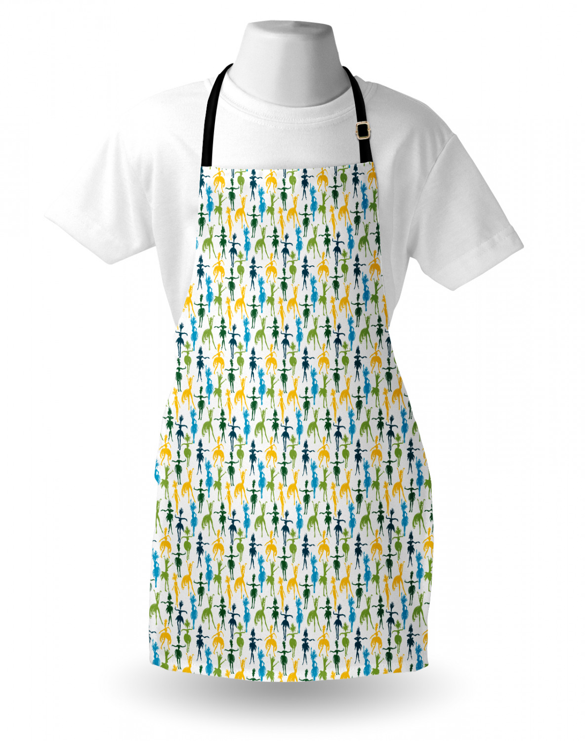 Ambesonne Apron Bib with Adjustable Strap for Gardening Unisex Vivid Colors