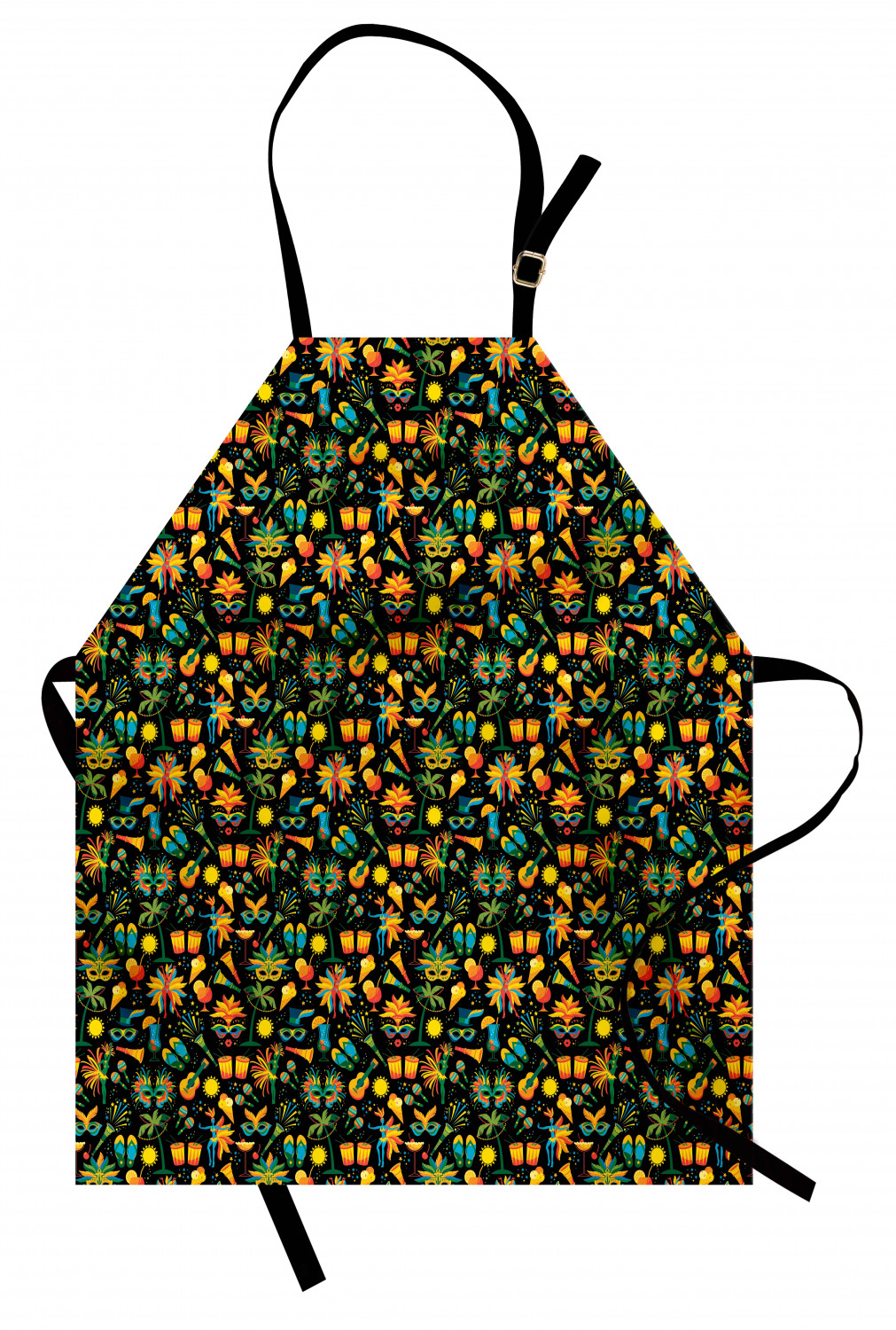 Ambesonne Apron Bib with Adjustable Strap for Gardening Unisex Vivid Colors