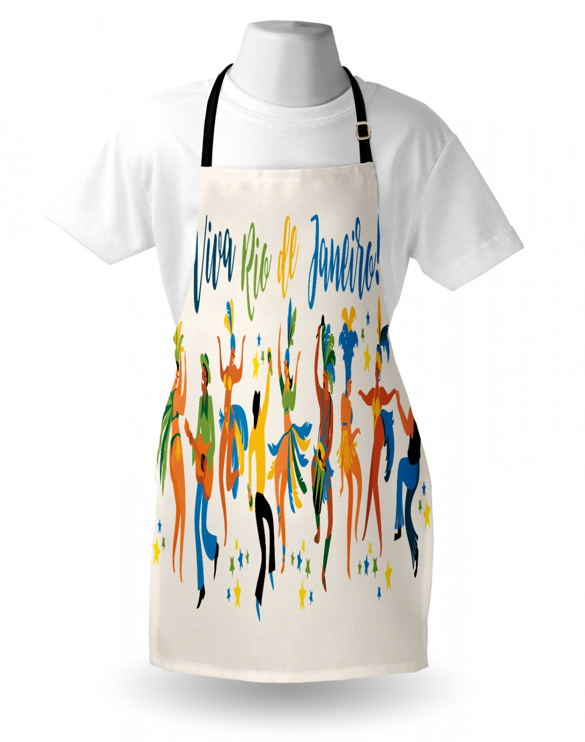 Ambesonne Apron Bib with Adjustable Strap for Gardening Unisex Vivid Colors