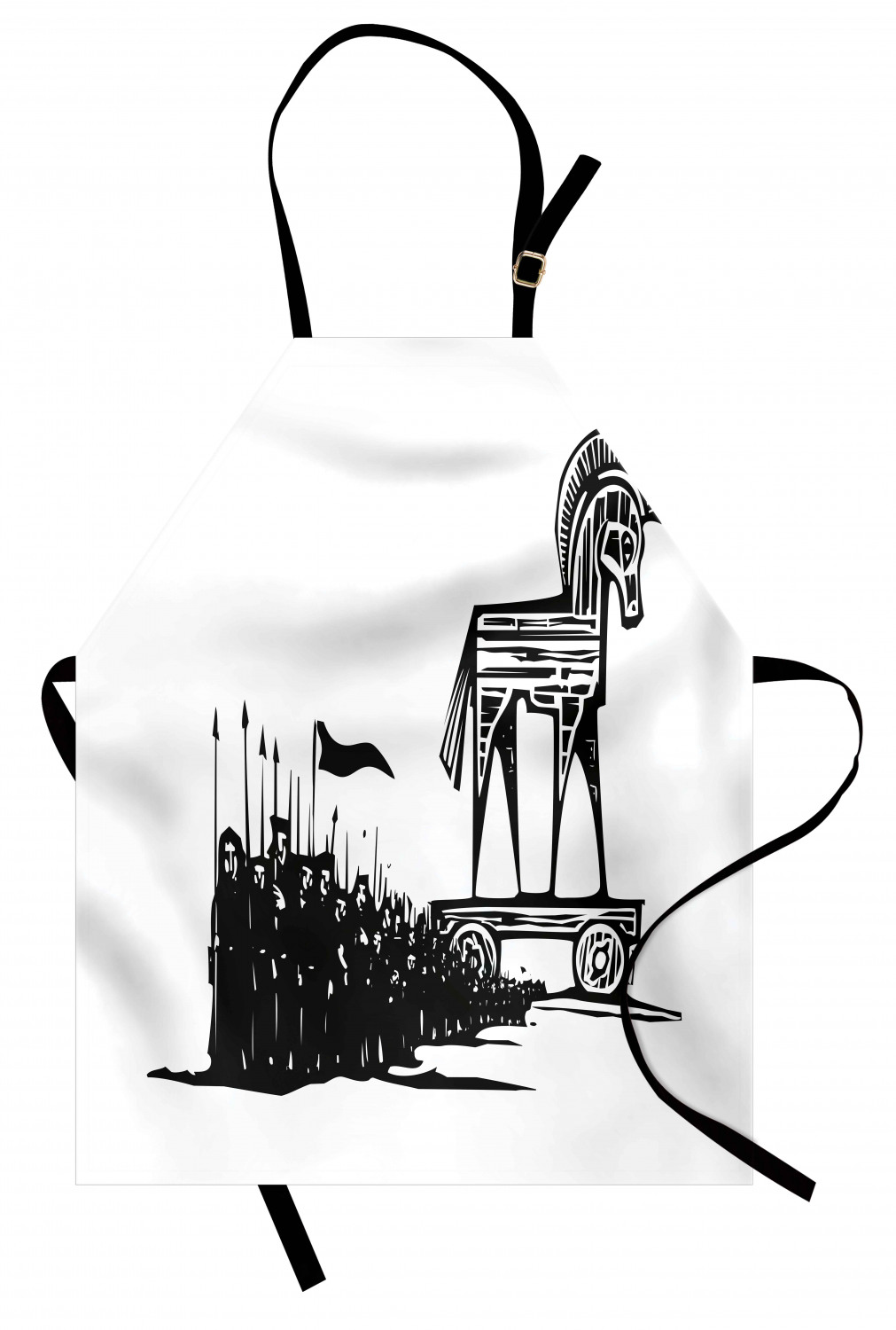 Ambesonne Standard Size Apron Bib Adjustable Strap for Gardening and Cooking