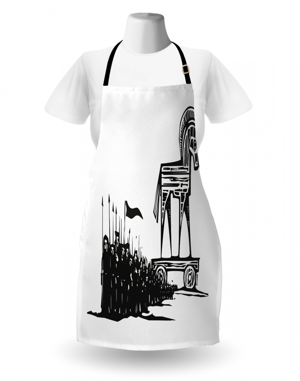 Ambesonne Standard Size Apron Bib Adjustable Strap for Gardening and Cooking