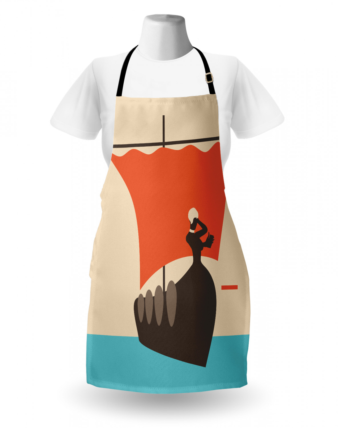 Ambesonne Standard Size Apron Bib Adjustable Strap for Gardening and Cooking