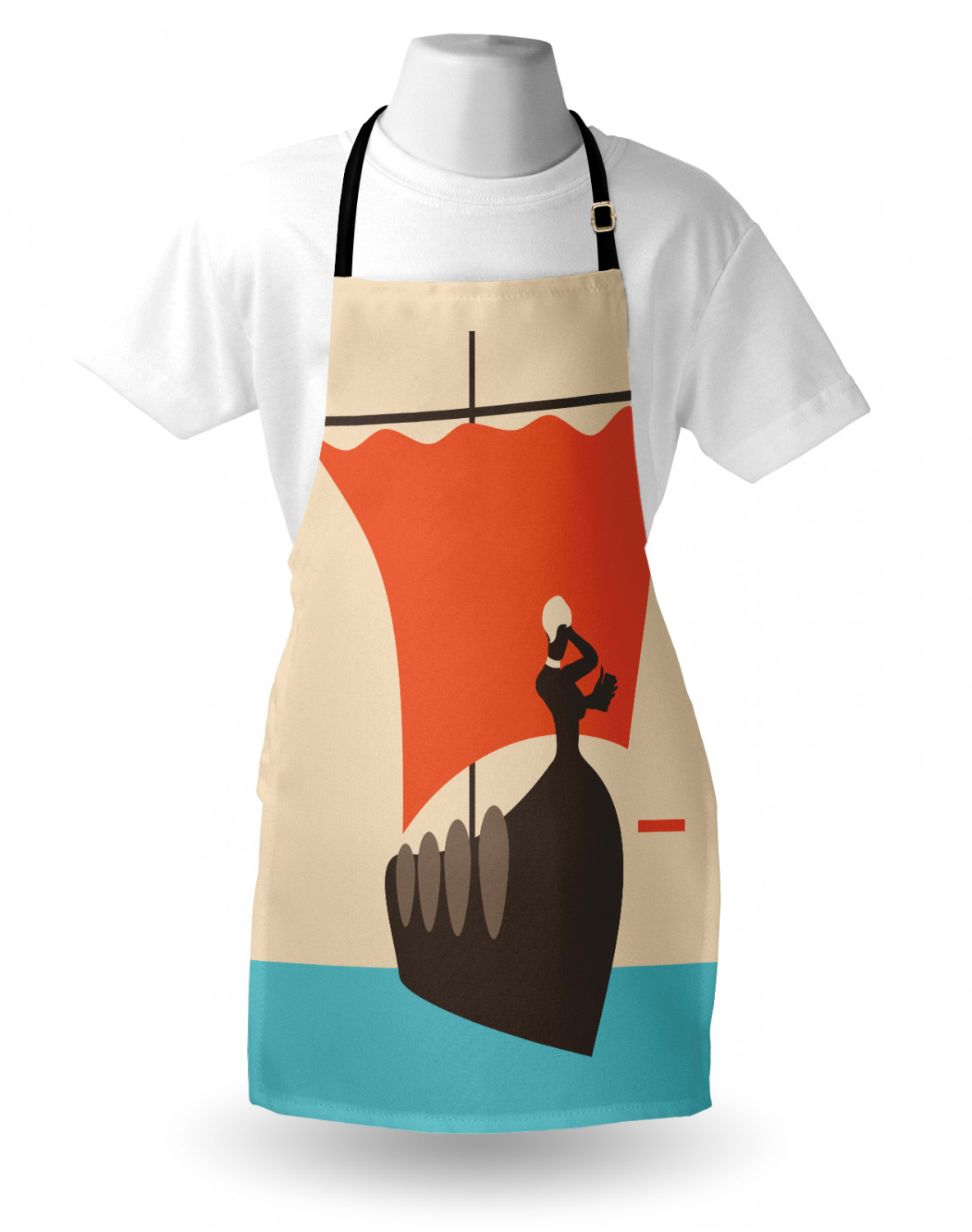 Ambesonne Standard Size Apron Bib Adjustable Strap for Gardening and Cooking