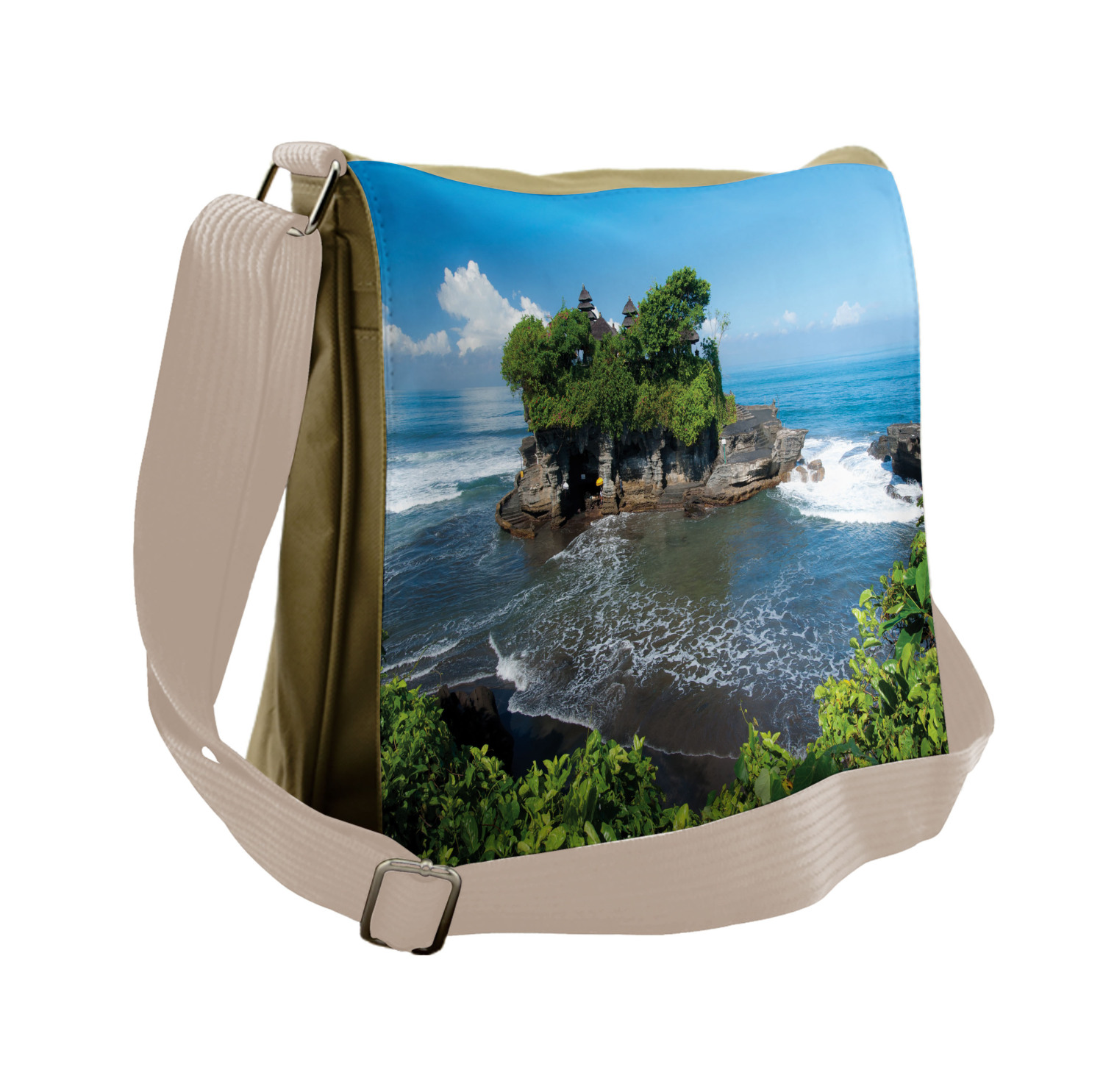 Ambesonne Ocean Scene Messenger Bag with Shoulder Strap Unisex Cross-body