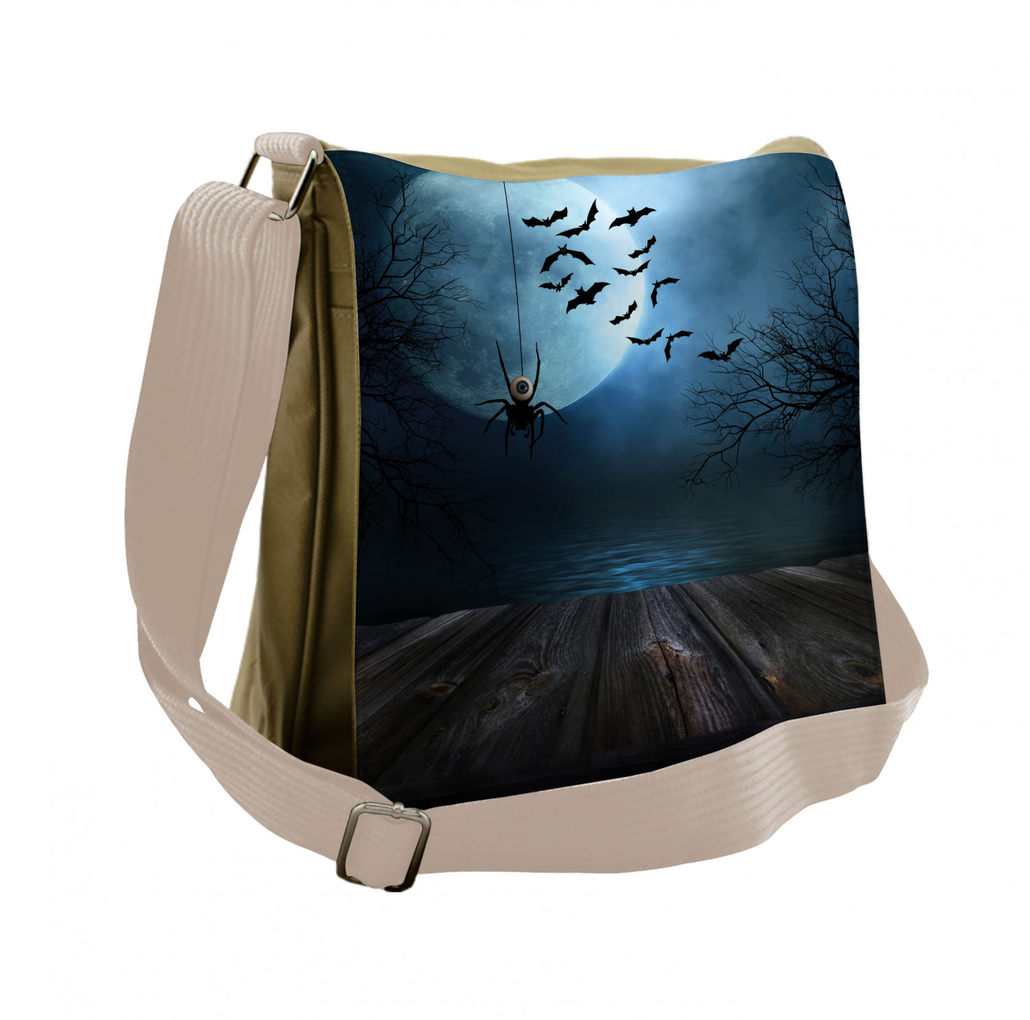 Ambesonne Halloween Party Messenger Bag with Shoulder Strap Unisex Cross-body