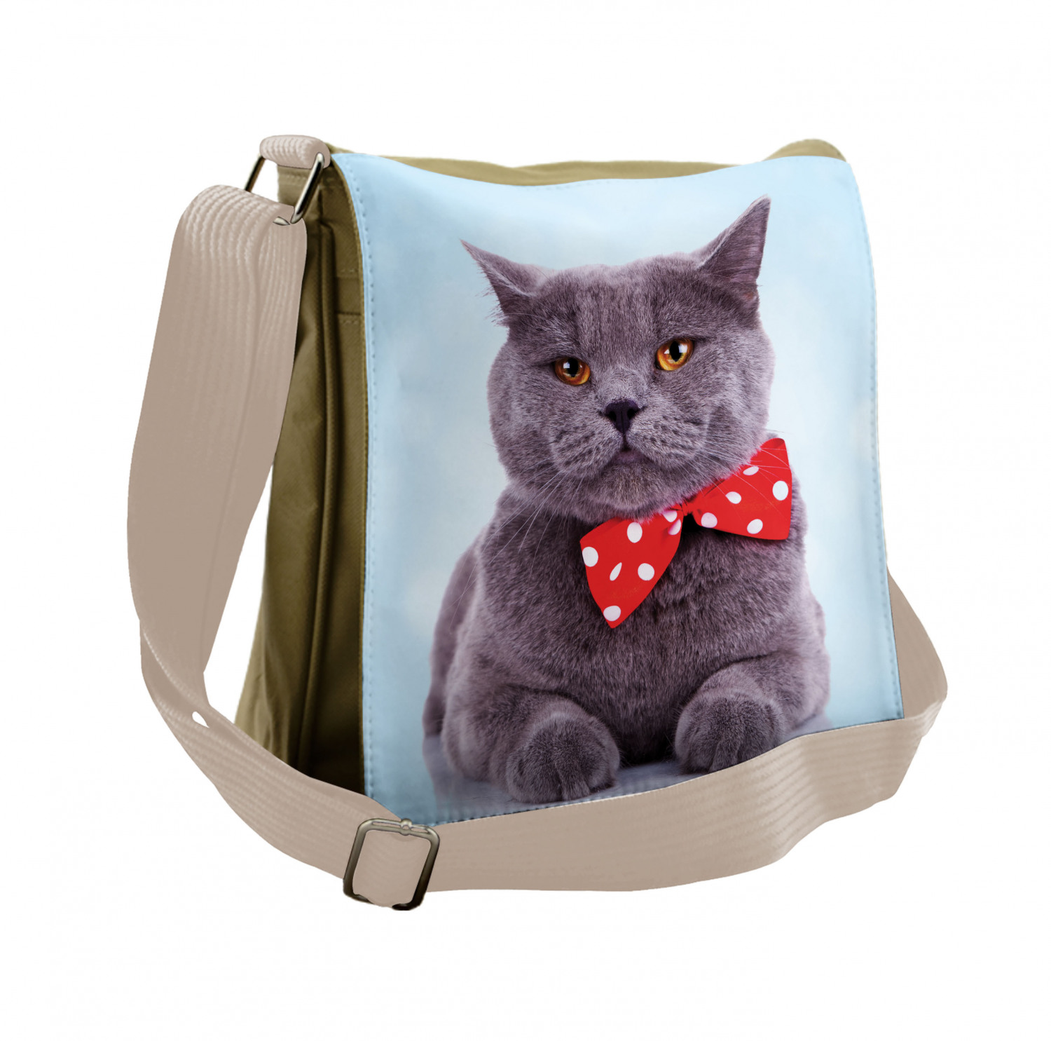 Ambesonne Cat Lover Messenger Bag with Shoulder Strap Unisex Cross-body