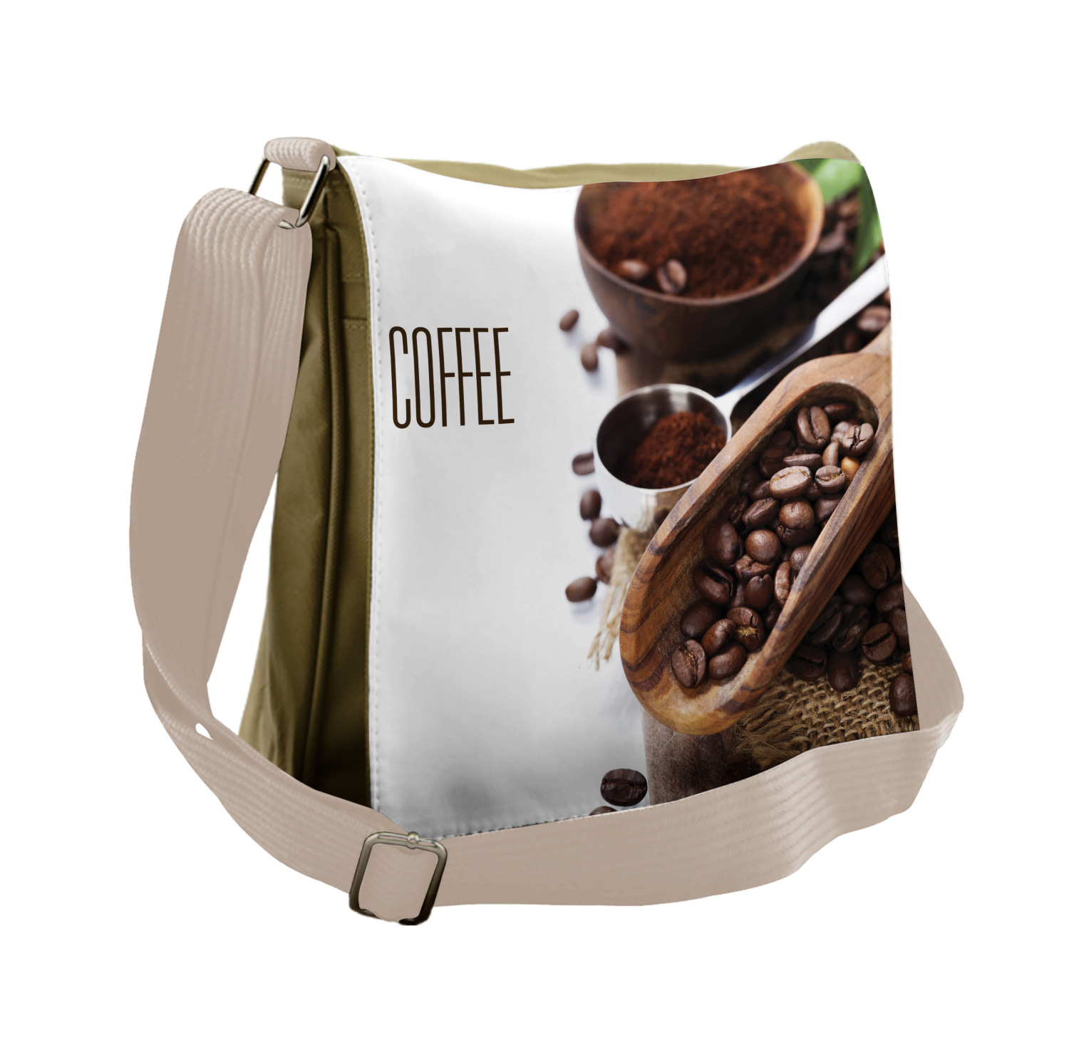 Ambesonne Coffee Messenger Bag with Shoulder Strap Unisex Cross-body