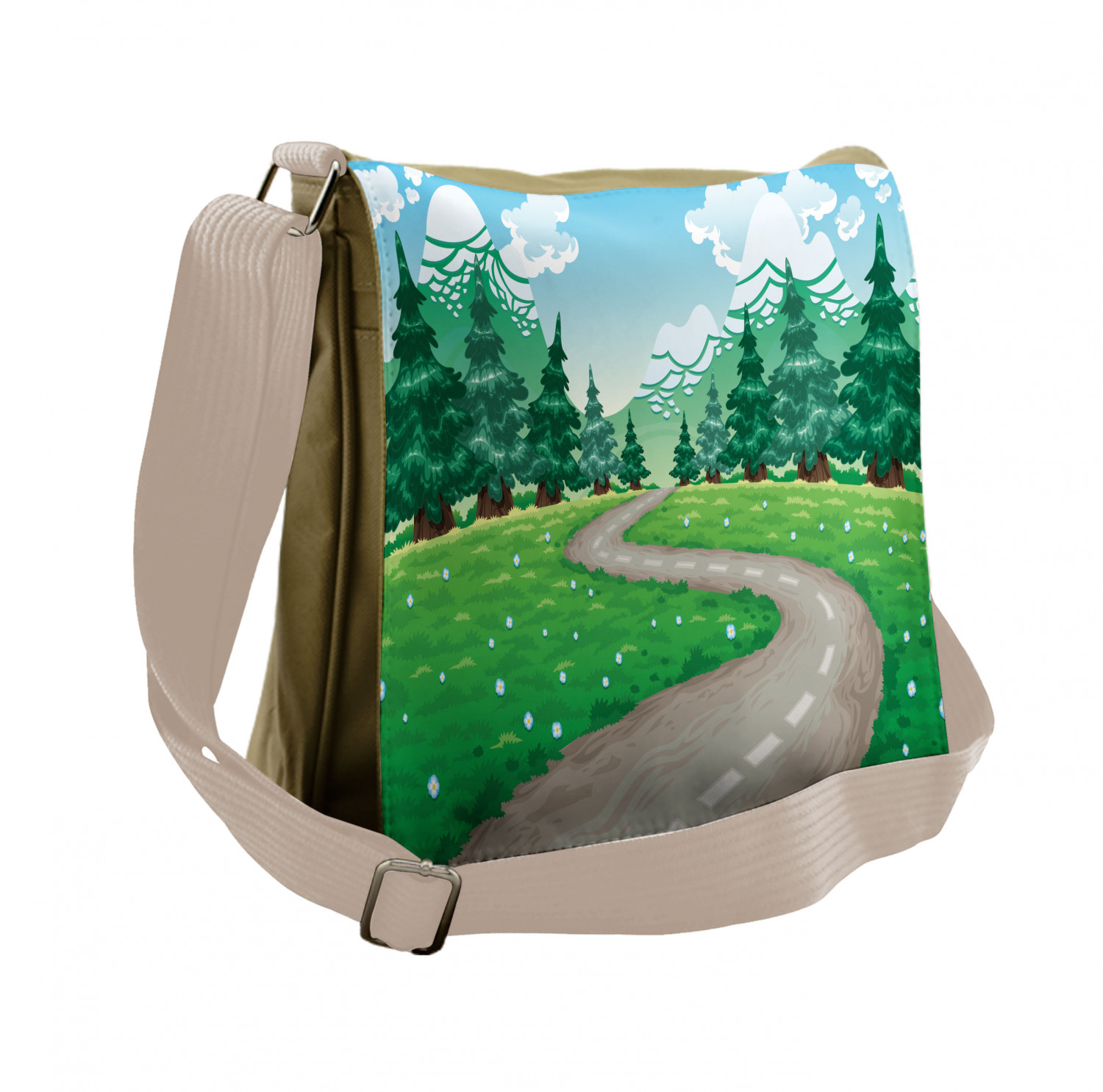 Ambesonne Spring Motif Messenger Bag with Shoulder Strap Unisex Cross-body