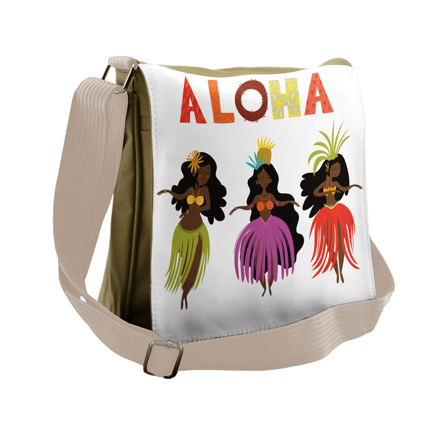 Ambesonne Aloha Messenger Bag with Shoulder Strap Unisex Cross-body