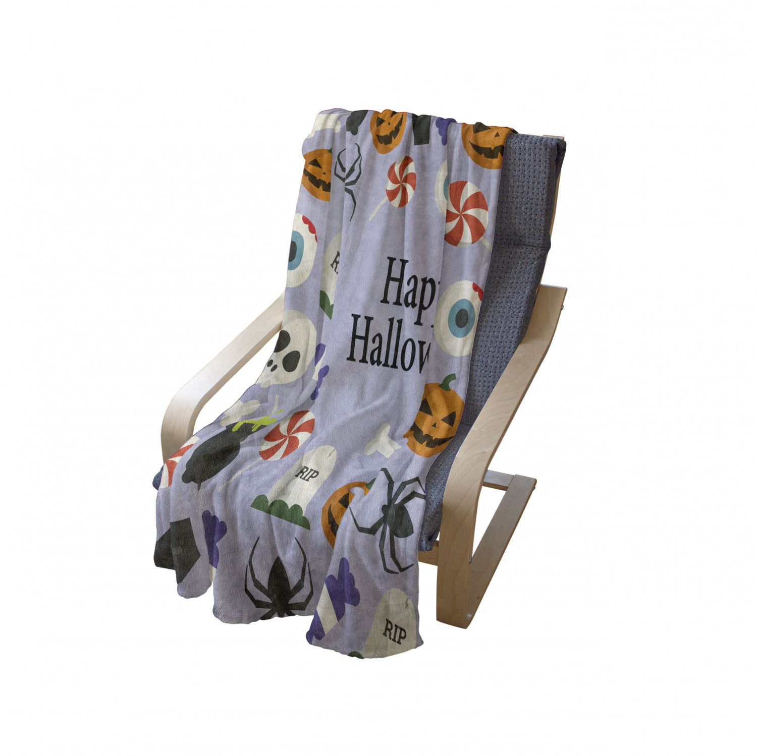 Ambesonne Halloween Party Soft Flannel Fleece Throw Blanket Plush for Indoors - Picture 172 of 244