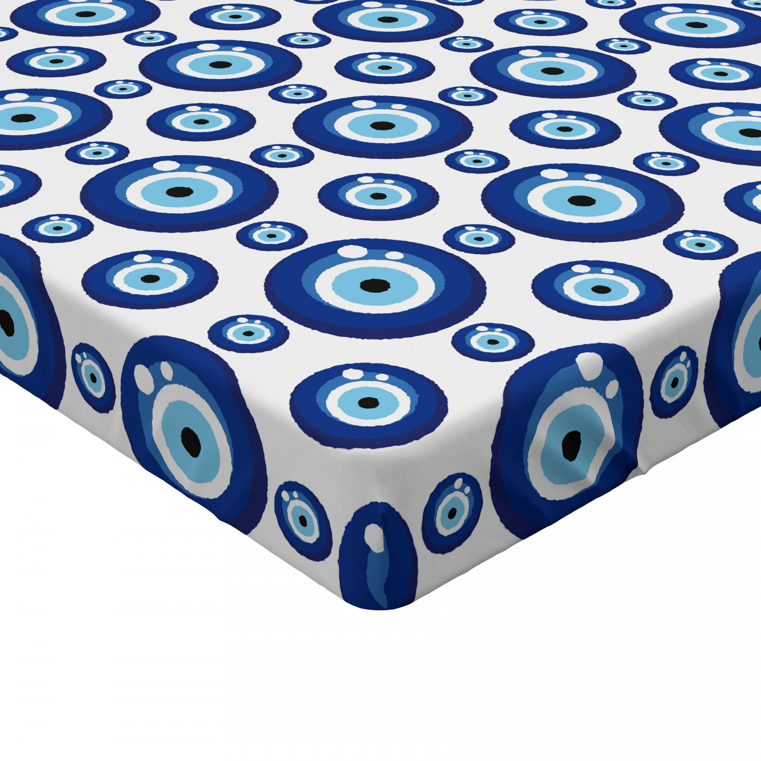 Evil Eye Fitted Sheet Cover with All-Round Elastic Pocket in 4 Sizes