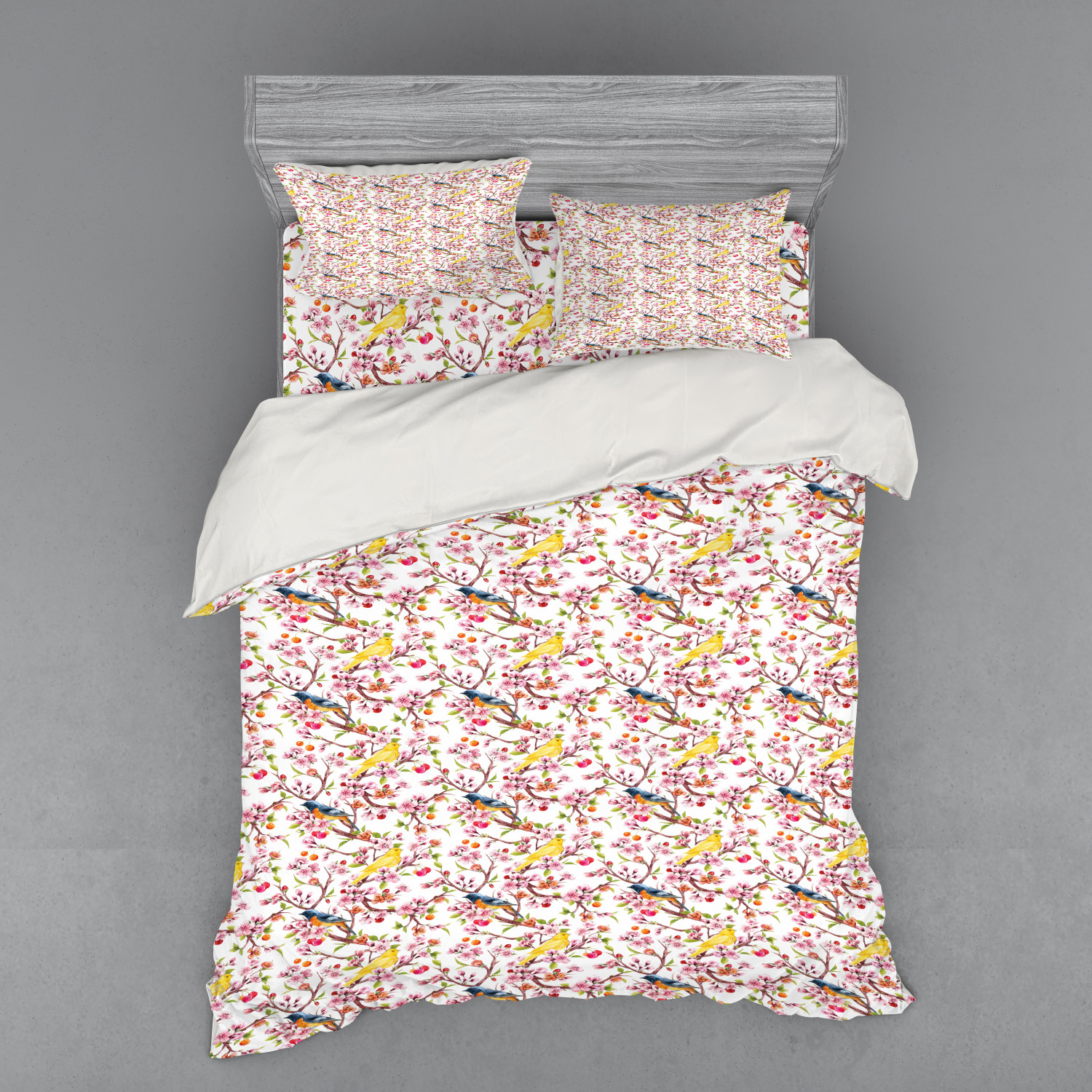 Ambesonne Spring Bedding Set Duvet Cover Sham Fitted Sheet in 3 Sizes - Picture 191 of 240