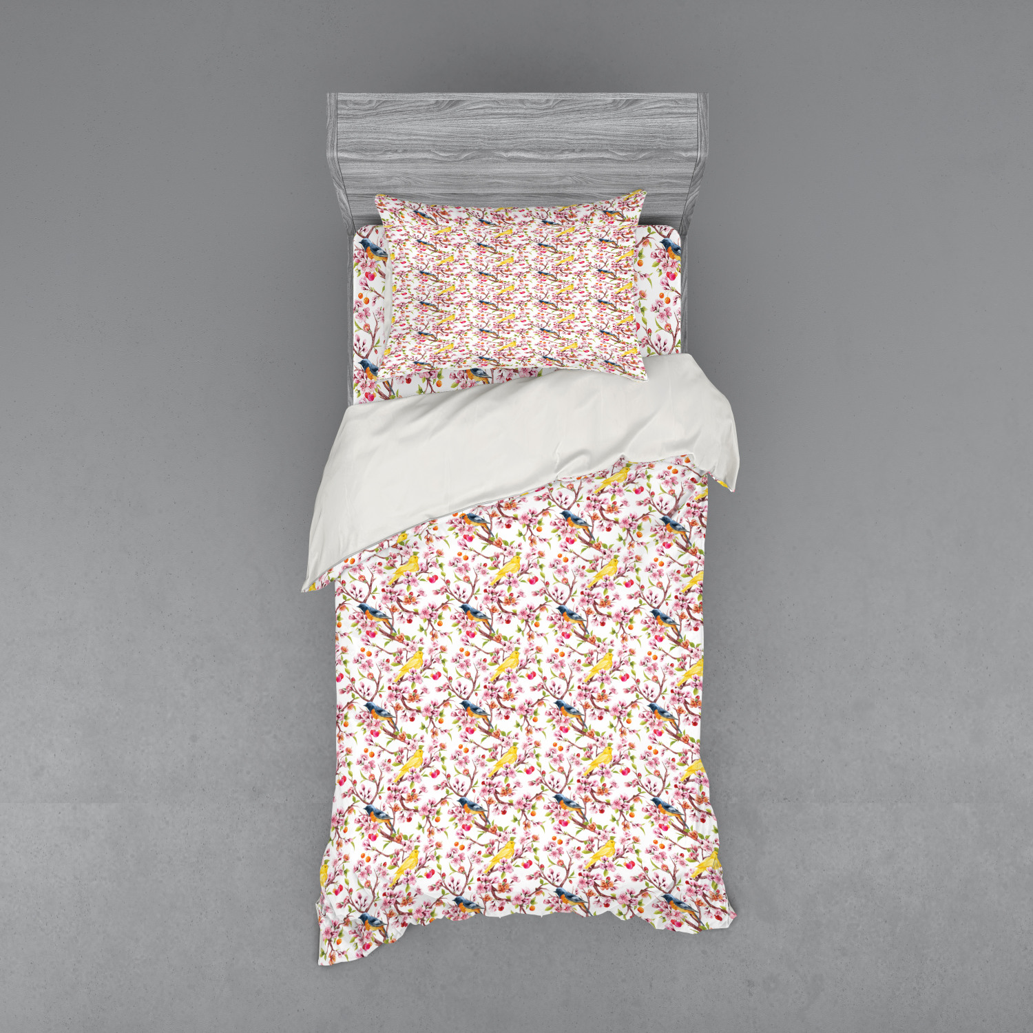 Ambesonne Spring Bedding Set Duvet Cover Sham Fitted Sheet in 3 Sizes - Picture 189 of 240