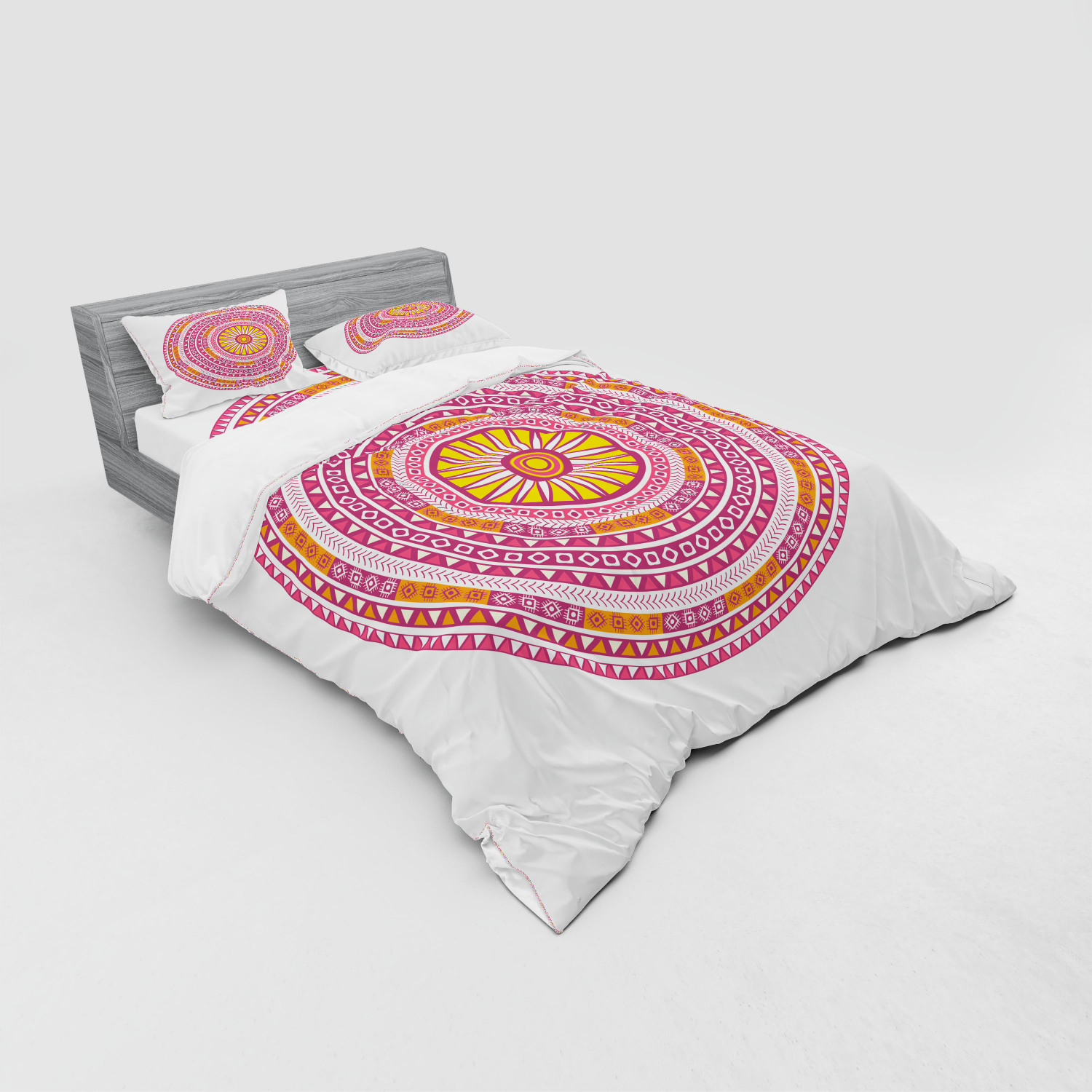 Ambesonne Mandala Bedding Set Duvet Cover Sham Fitted Sheet in 3 Sizes