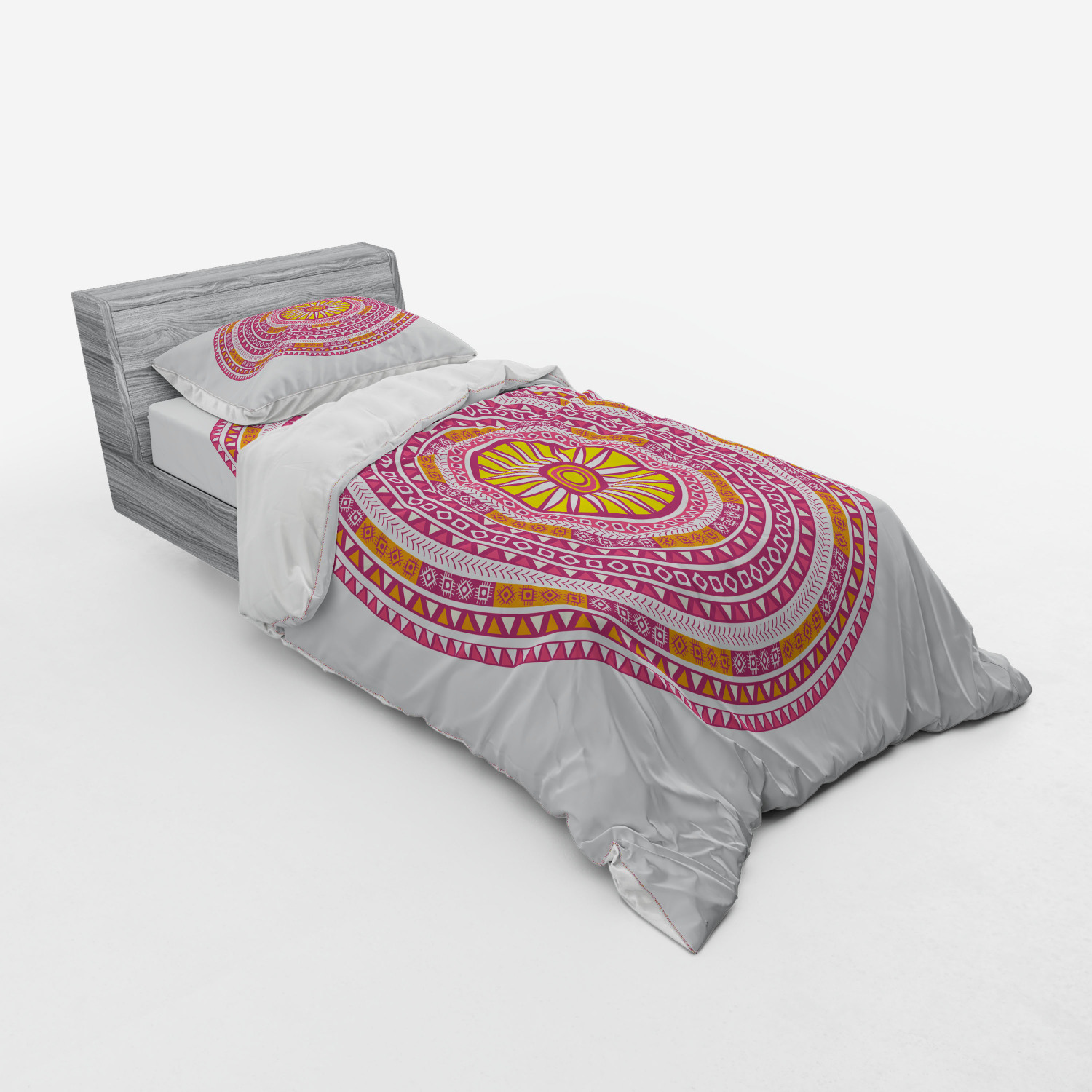 Ambesonne Mandala Bedding Set Duvet Cover Sham Fitted Sheet in 3 Sizes