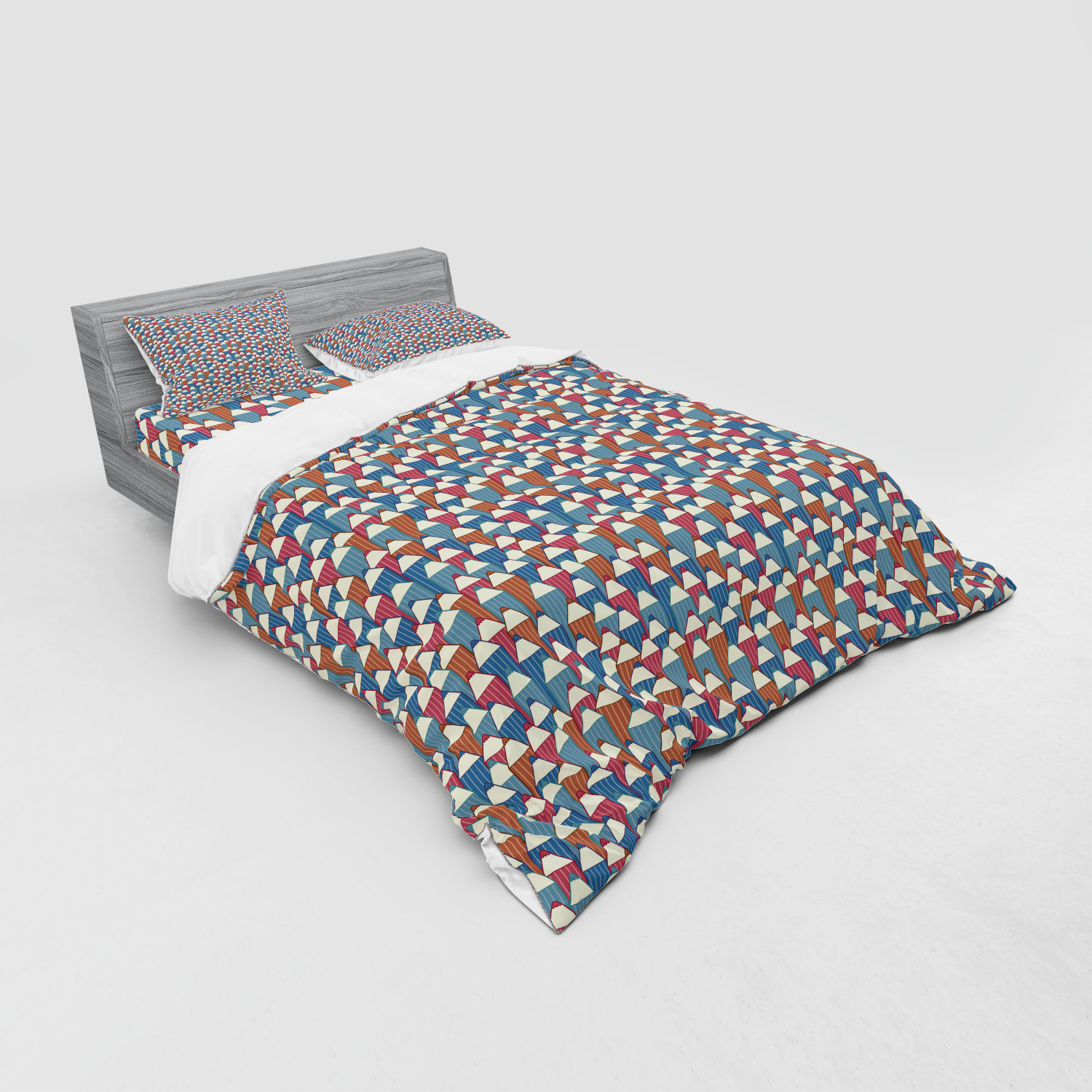 Ambesonne Pastel Design Bedding Set Duvet Cover Sham Fitted Sheet in 3 Sizes - Picture 200 of 236