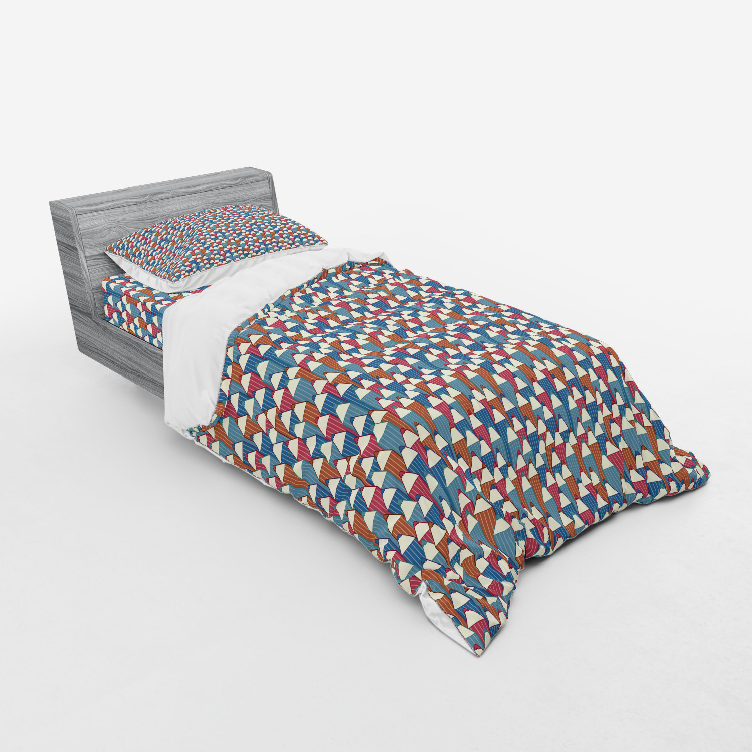 Ambesonne Pastel Design Bedding Set Duvet Cover Sham Fitted Sheet in 3 Sizes - Picture 198 of 236