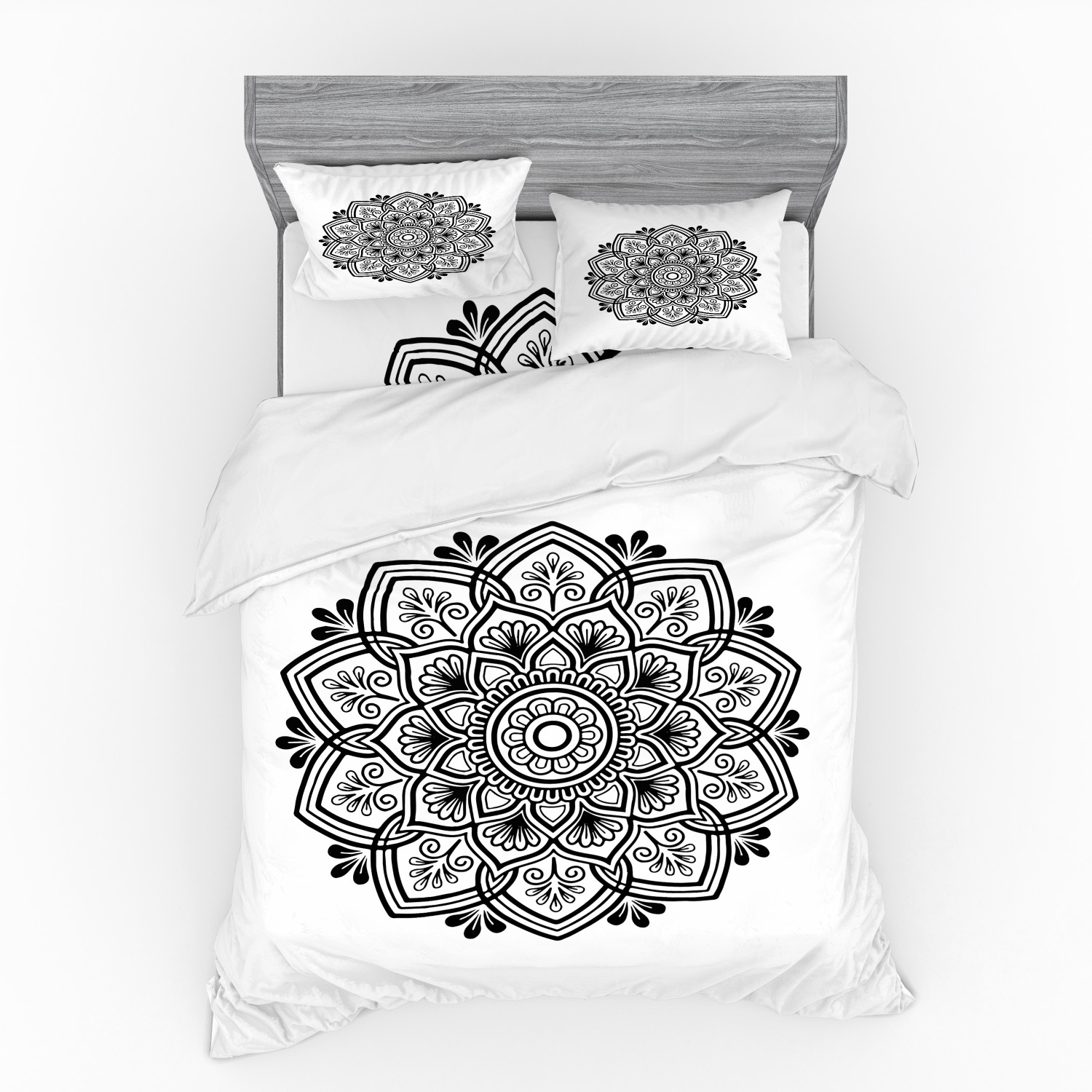 Ambesonne Mandala Bedding Set Duvet Cover Sham Fitted Sheet in 3 Sizes