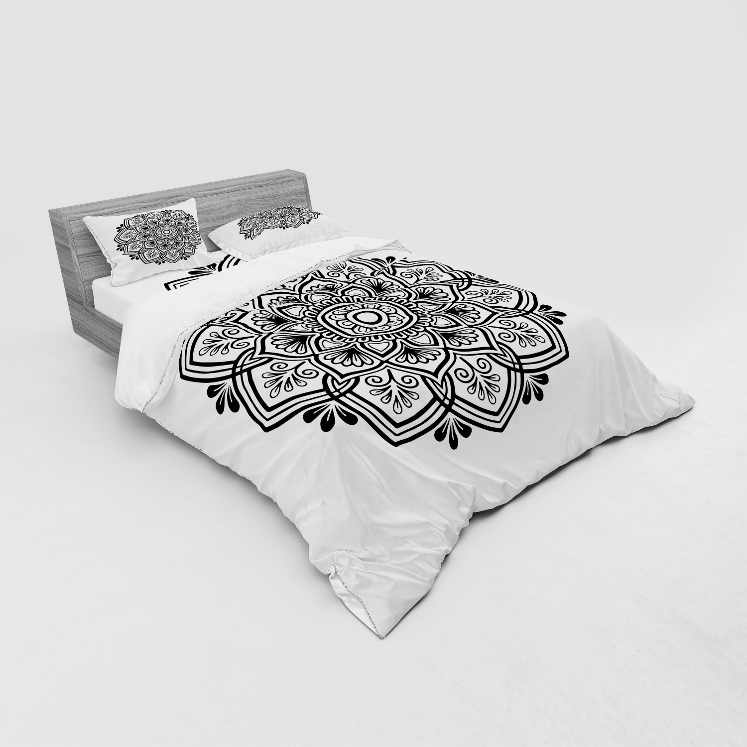 Ambesonne Mandala Bedding Set Duvet Cover Sham Fitted Sheet in 3 Sizes