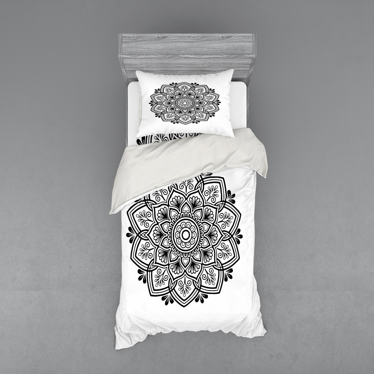 Ambesonne Mandala Bedding Set Duvet Cover Sham Fitted Sheet in 3 Sizes