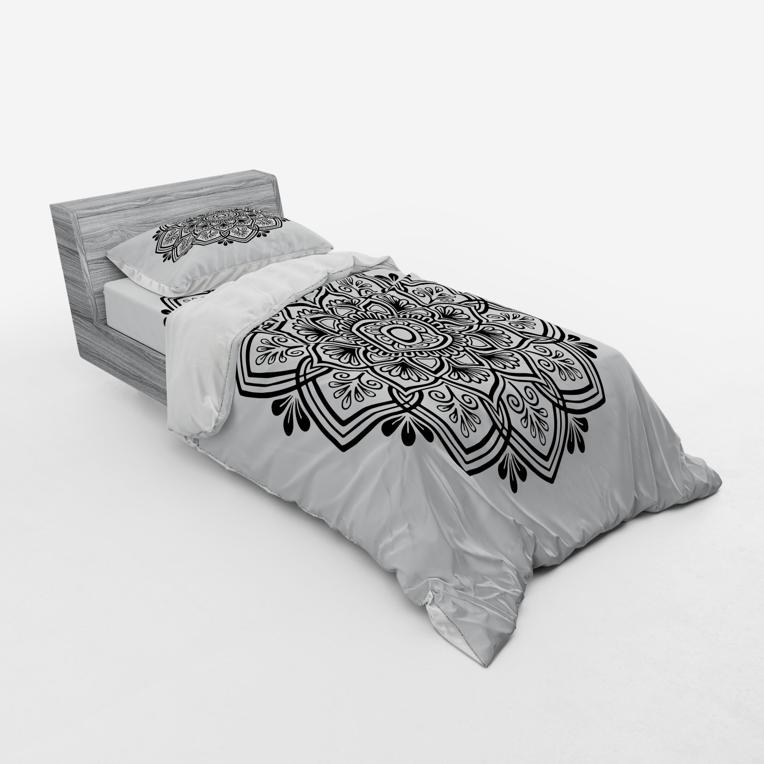 Ambesonne Mandala Bedding Set Duvet Cover Sham Fitted Sheet in 3 Sizes