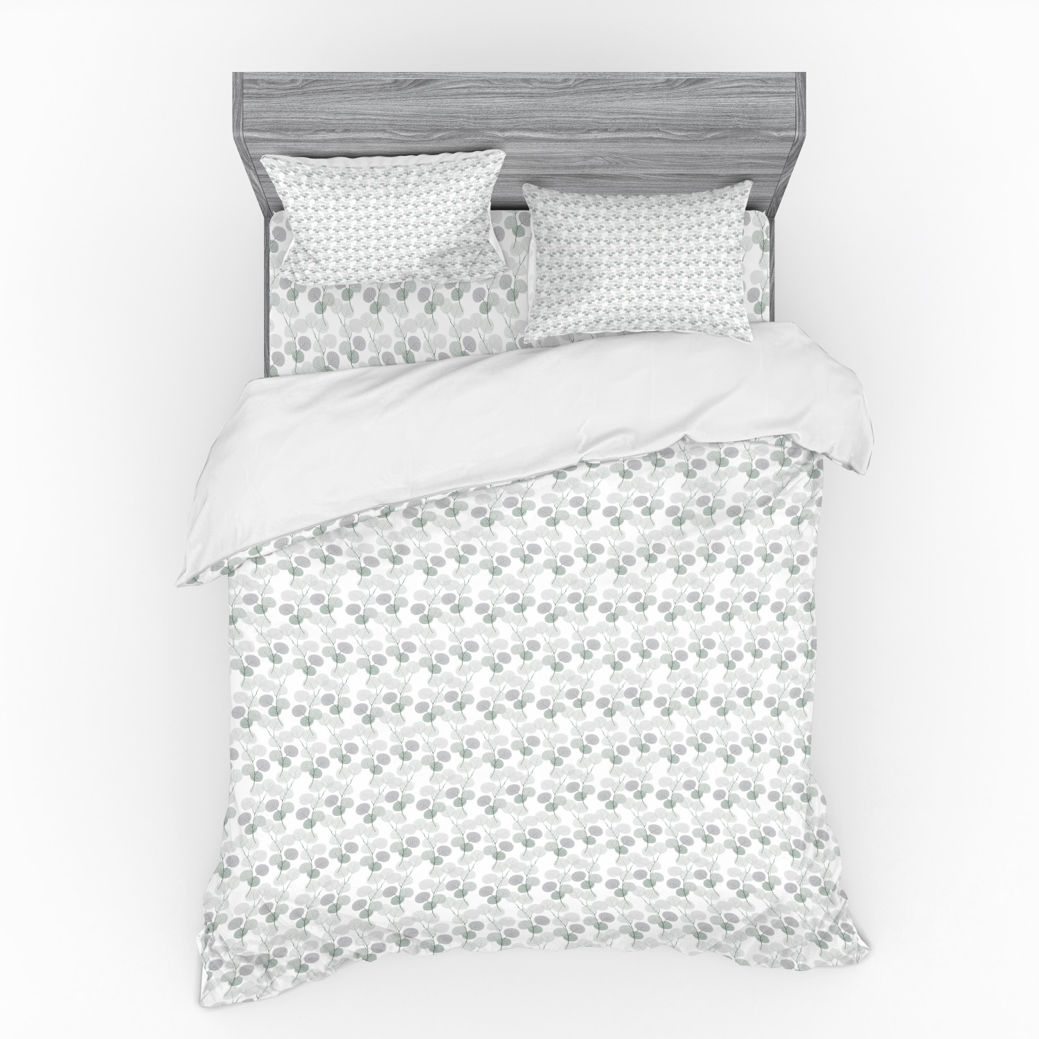 Ambesonne Leaf Print Bedding Set Duvet Cover Sham Fitted Sheet in 3 Sizes - Picture 195 of 228