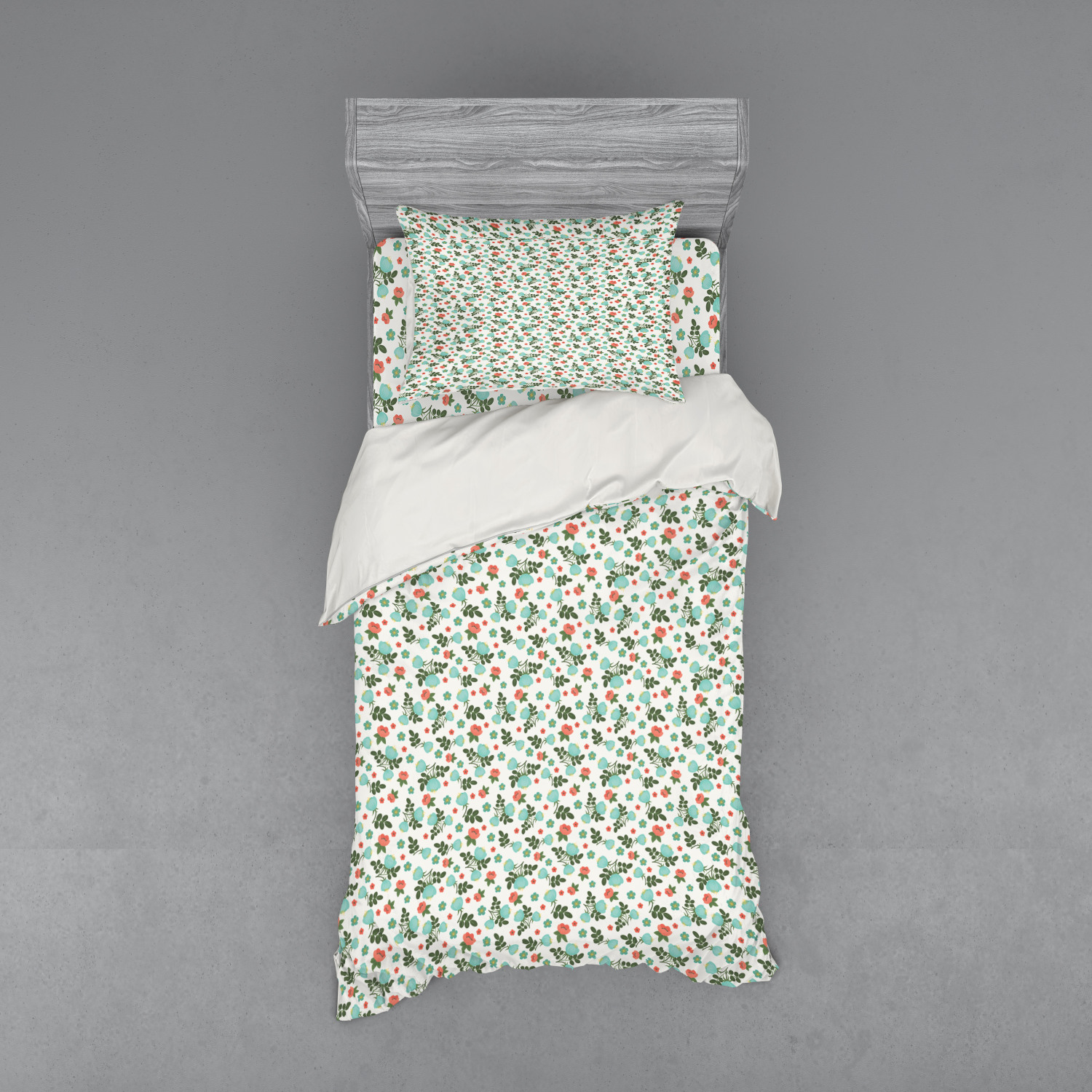 Ambesonne Spring Bedding Set Duvet Cover Sham Fitted Sheet in 3 Sizes - Picture 37 of 240