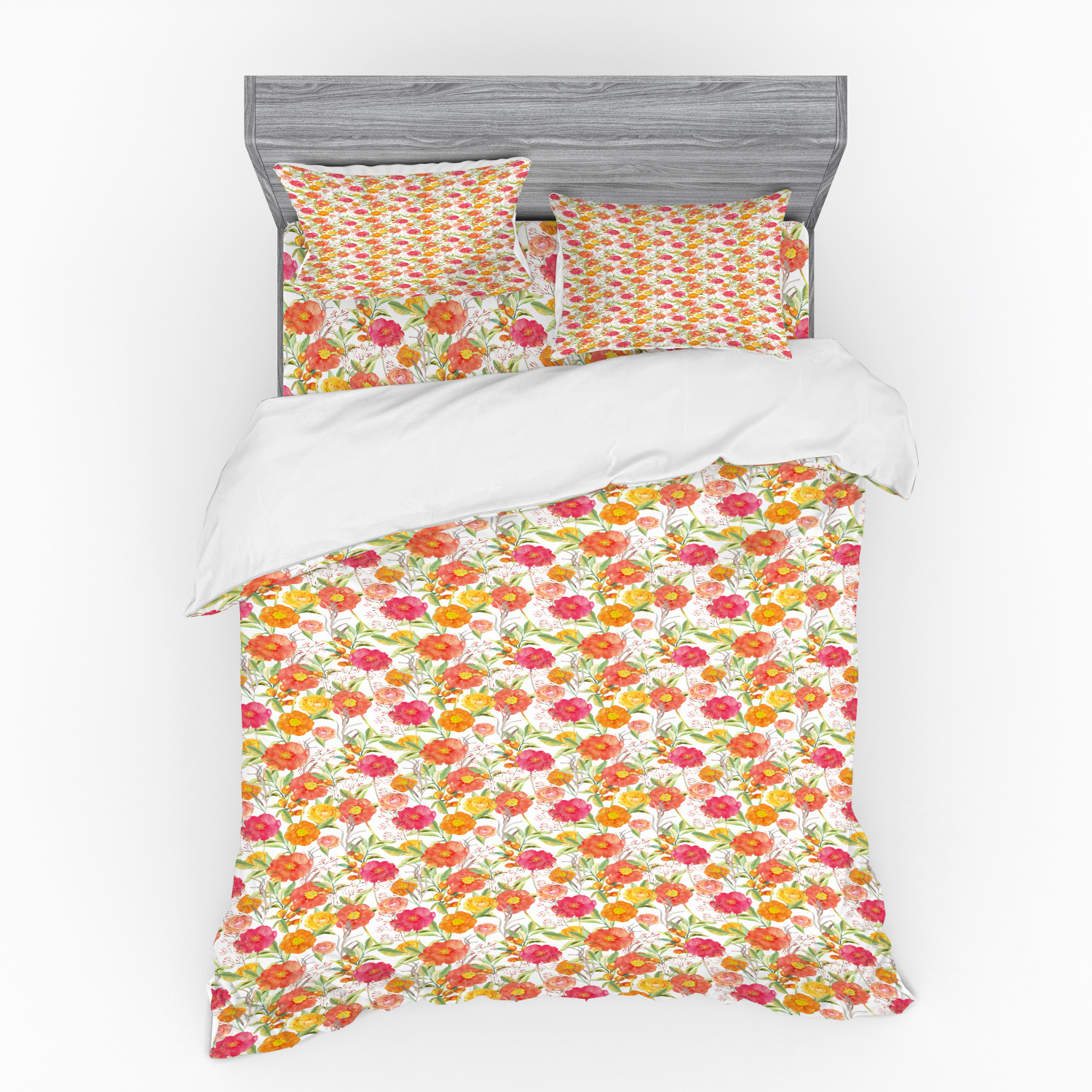 Ambesonne Spring Bedding Set Duvet Cover Sham Fitted Sheet in 3 Sizes - Picture 231 of 240