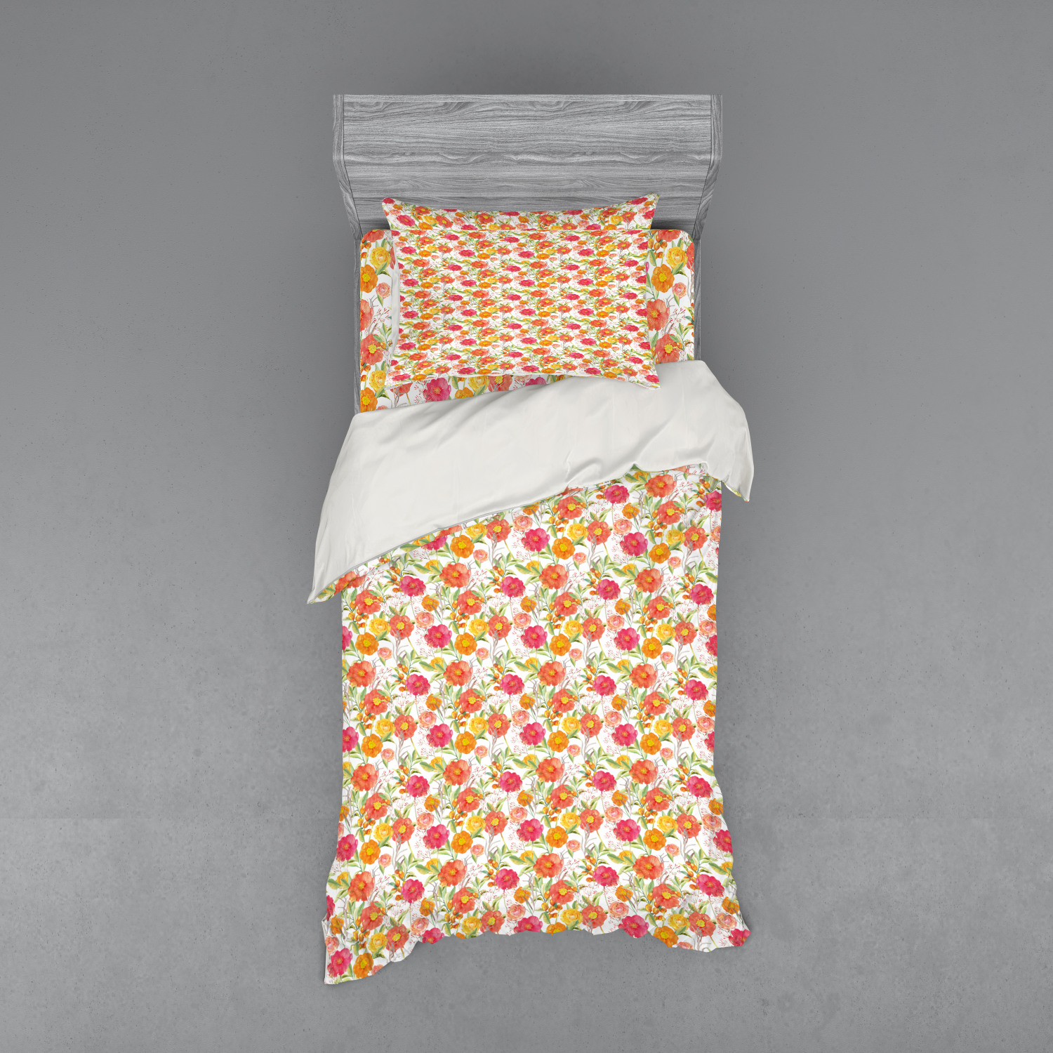 Ambesonne Spring Bedding Set Duvet Cover Sham Fitted Sheet in 3 Sizes - Picture 229 of 240