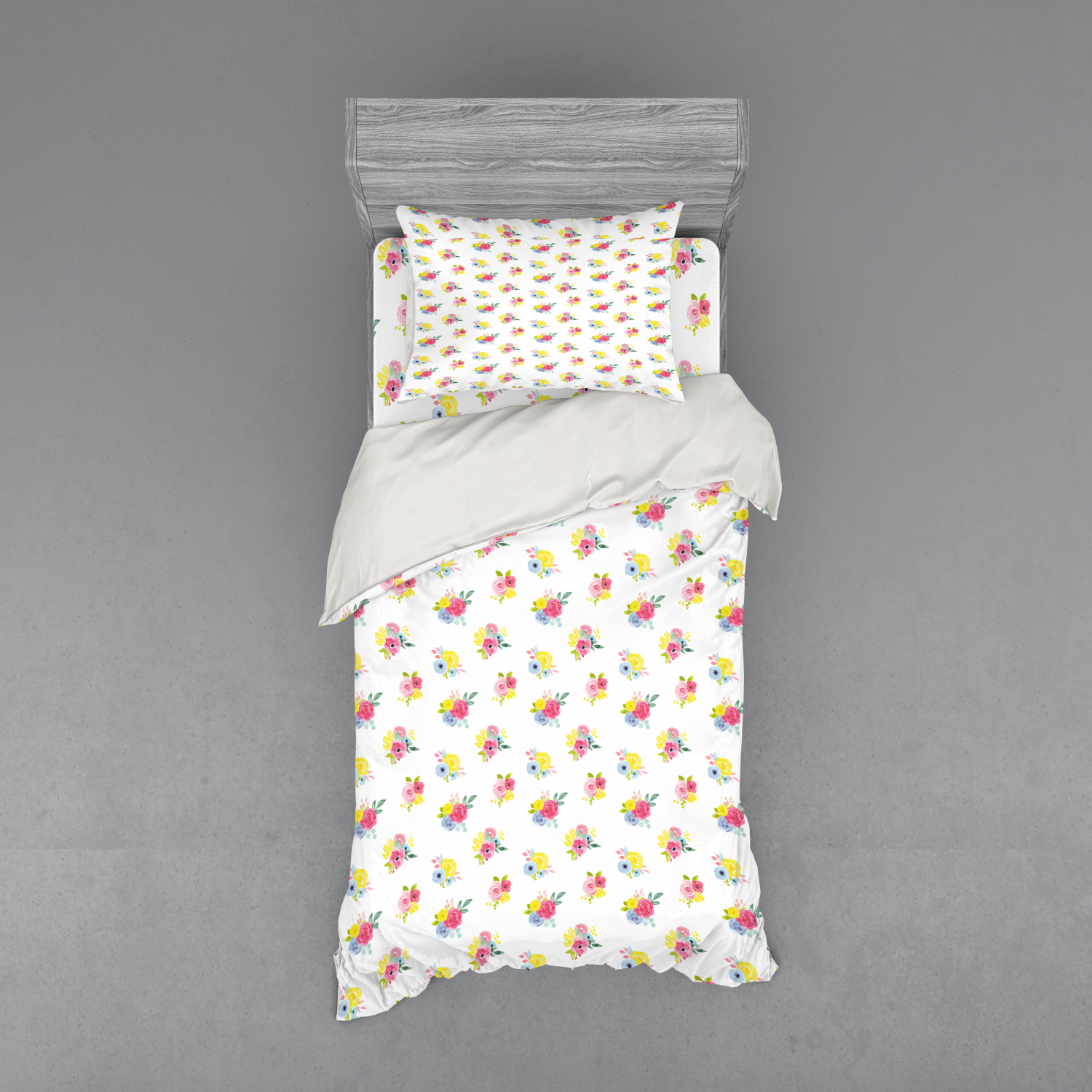 Ambesonne Spring Bedding Set Duvet Cover Sham Fitted Sheet in 3 Sizes - Picture 225 of 240