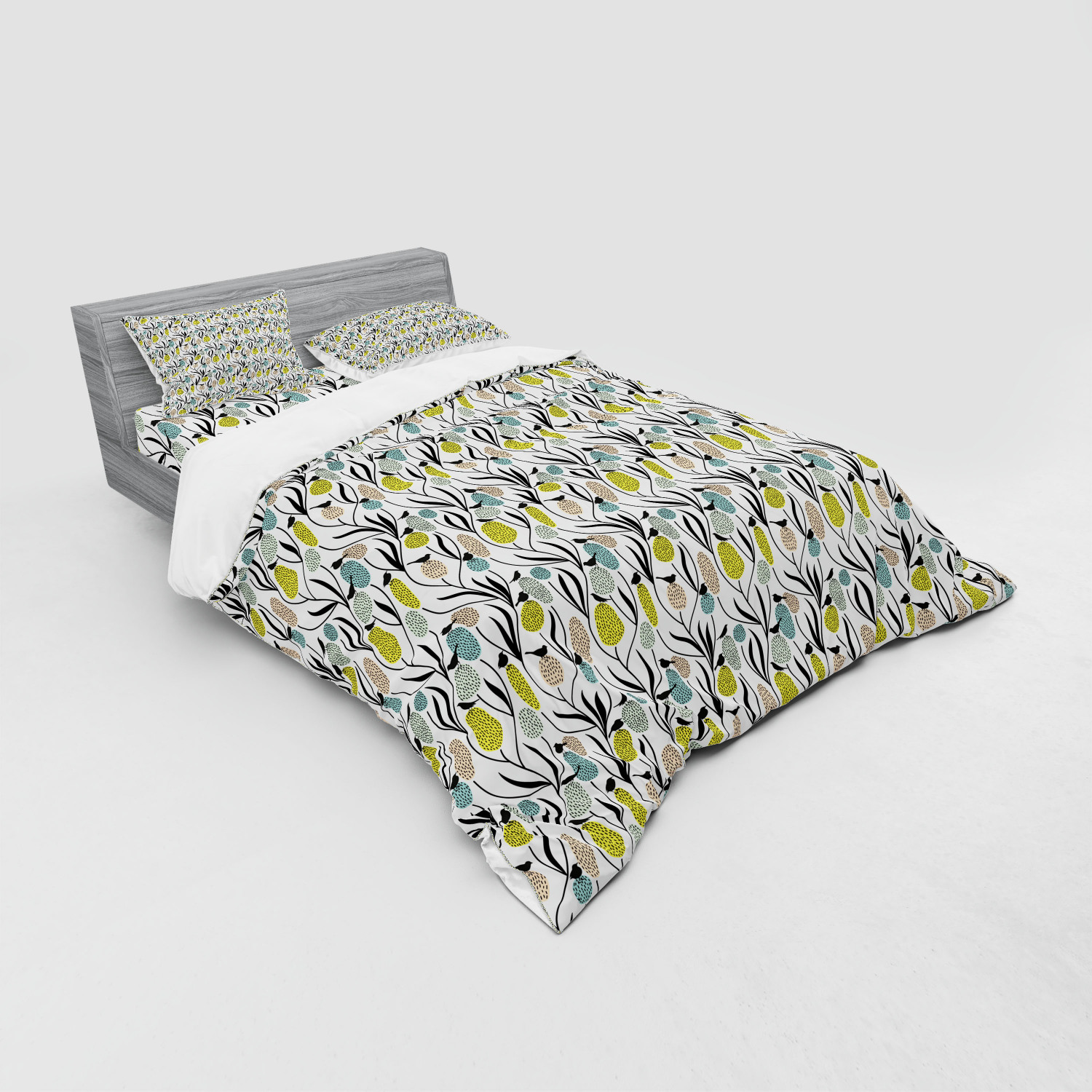 Ambesonne Spring Bedding Set Duvet Cover Sham Fitted Sheet in 3 Sizes - Picture 12 of 240