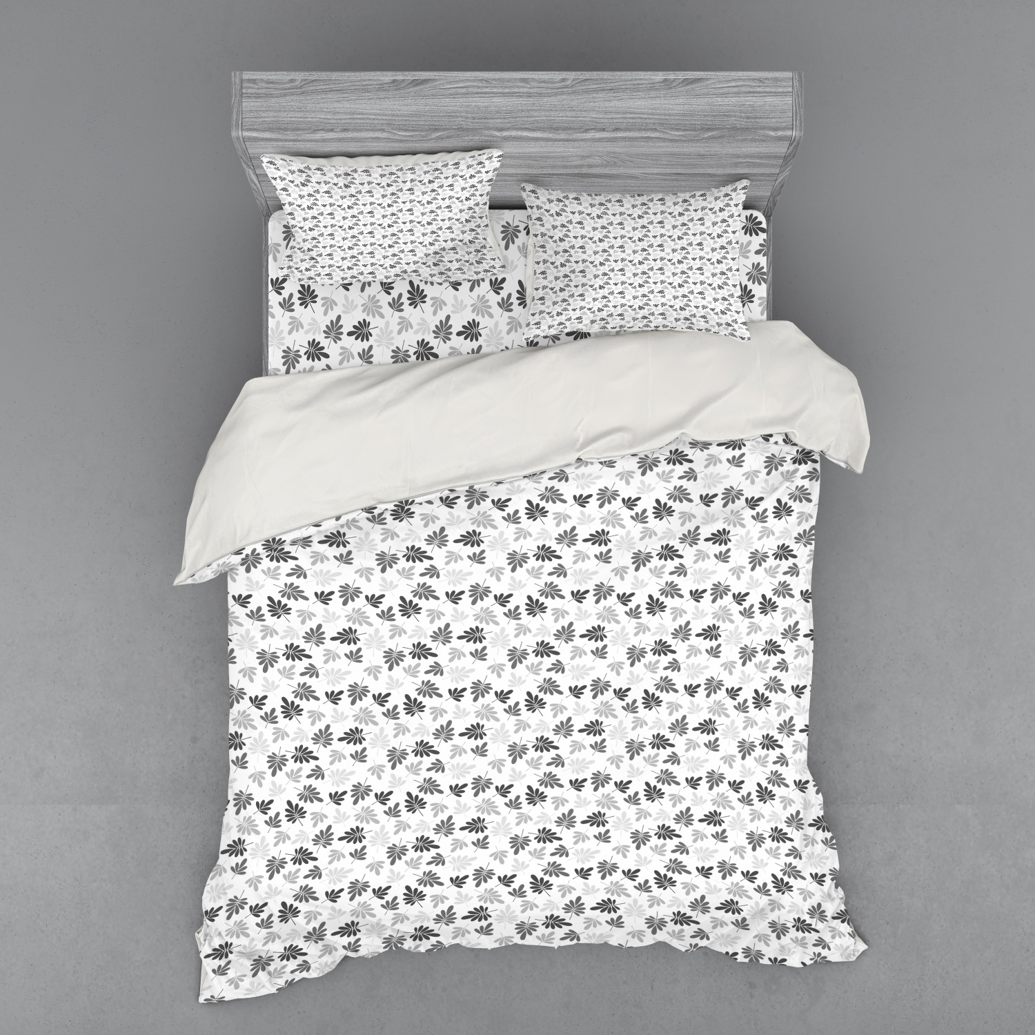 Ambesonne Leaf Print Bedding Set Duvet Cover Sham Fitted Sheet in 3 Sizes - Picture 15 of 228