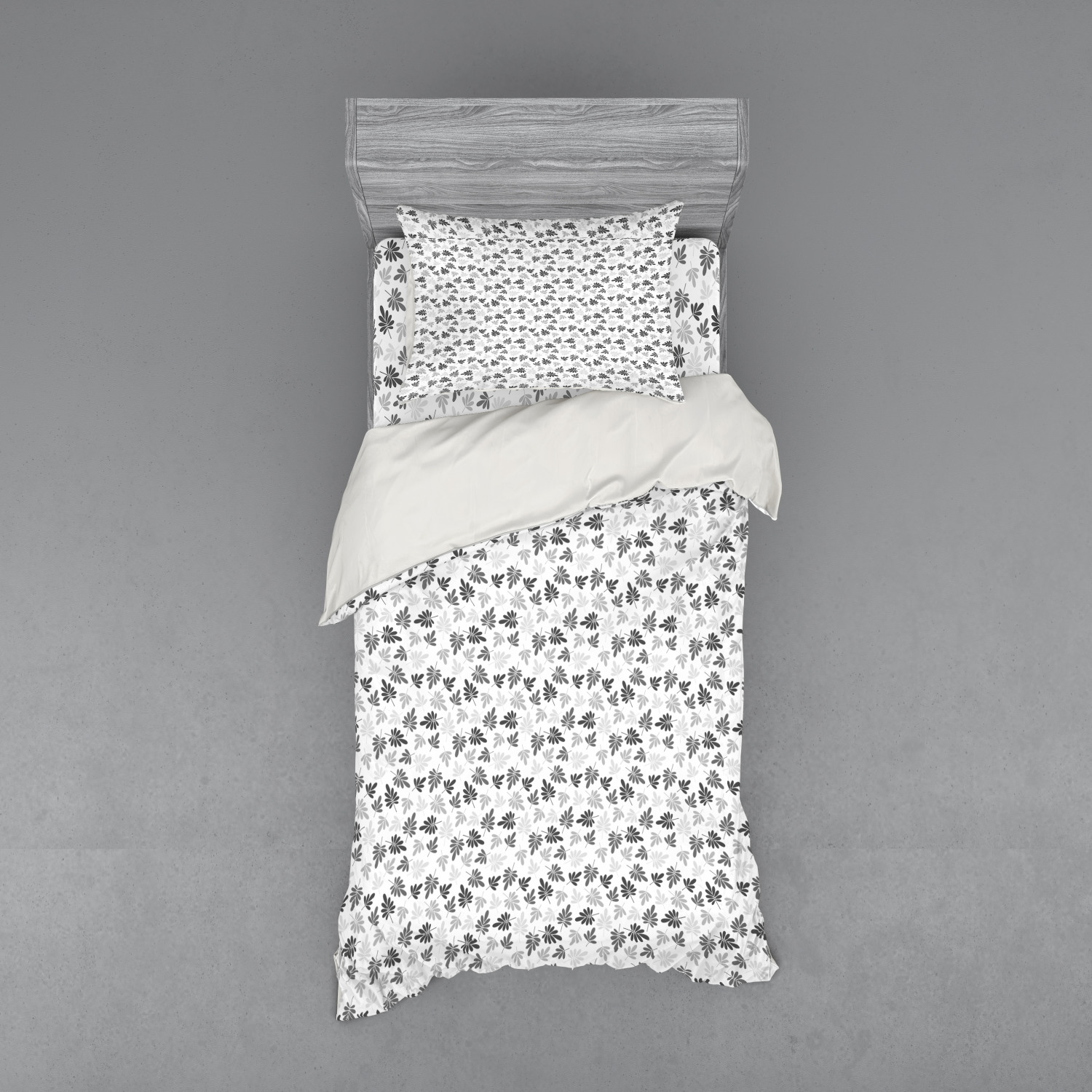 Ambesonne Leaf Print Bedding Set Duvet Cover Sham Fitted Sheet in 3 Sizes - Picture 13 of 228