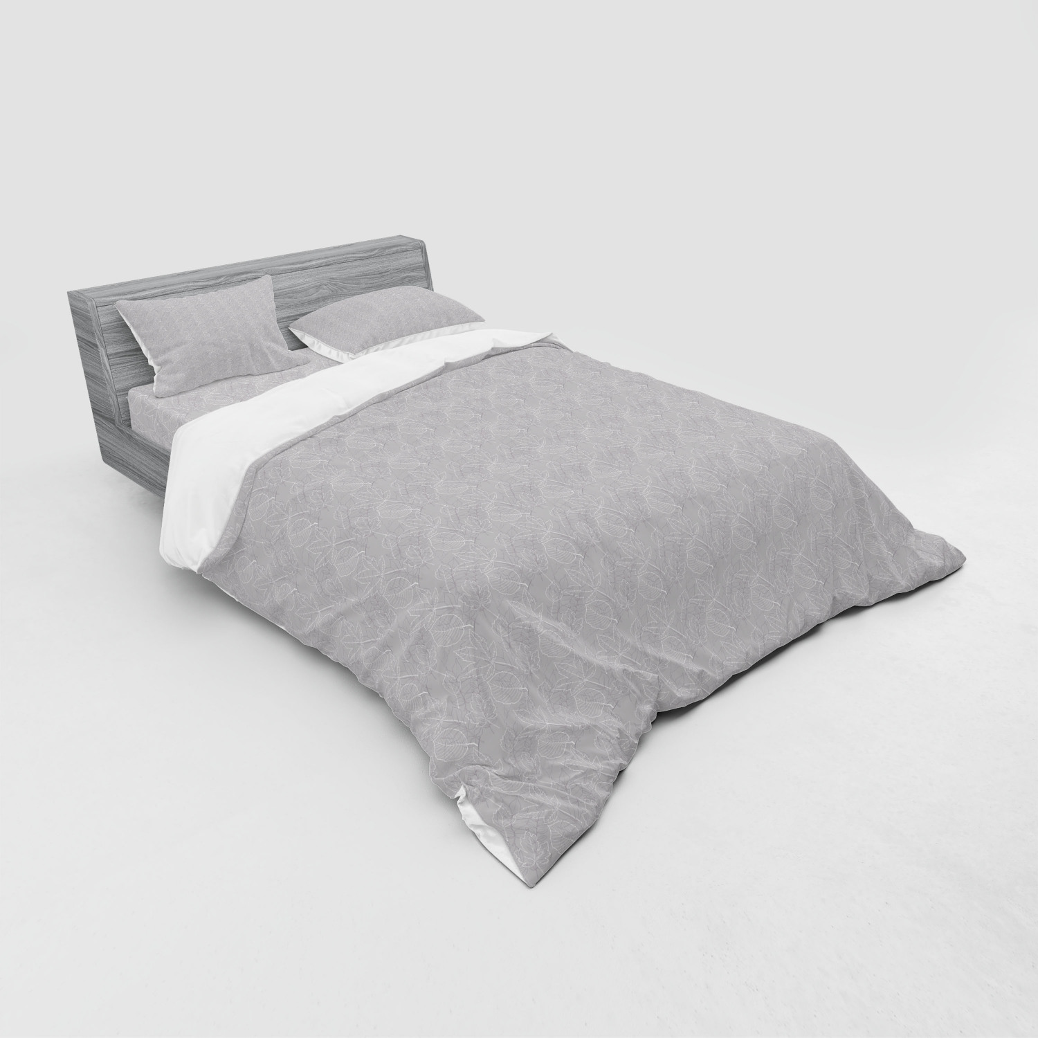 Ambesonne Leaf Print Bedding Set Duvet Cover Sham Fitted Sheet in 3 Sizes - Picture 20 of 228