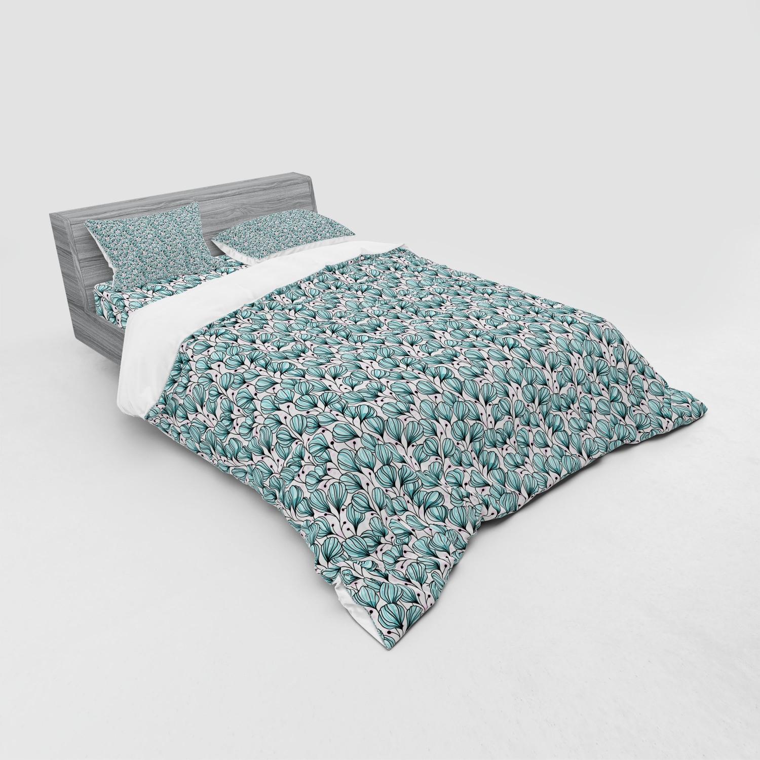 Ambesonne Pastel Design Bedding Set Duvet Cover Sham Fitted Sheet in 3 Sizes - Picture 172 of 236