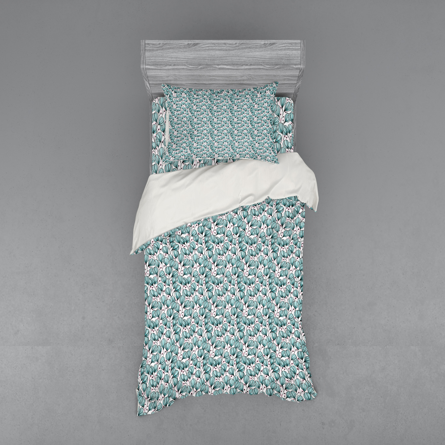 Ambesonne Pastel Design Bedding Set Duvet Cover Sham Fitted Sheet in 3 Sizes - Picture 169 of 236