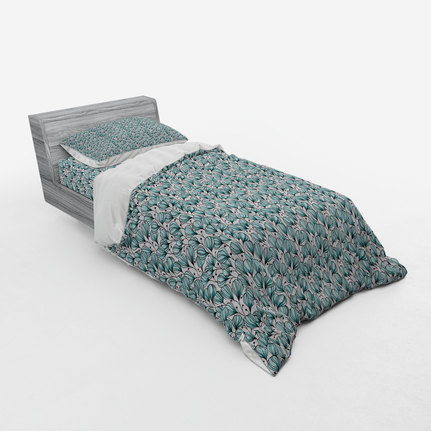 Ambesonne Pastel Design Bedding Set Duvet Cover Sham Fitted Sheet in 3 Sizes - Picture 170 of 236