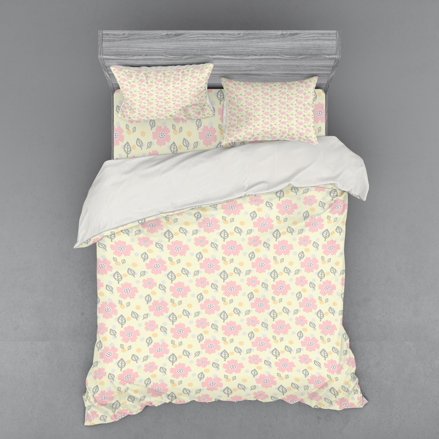 Ambesonne Pastel Design Bedding Set Duvet Cover Sham Fitted Sheet in 3 Sizes - Picture 95 of 236