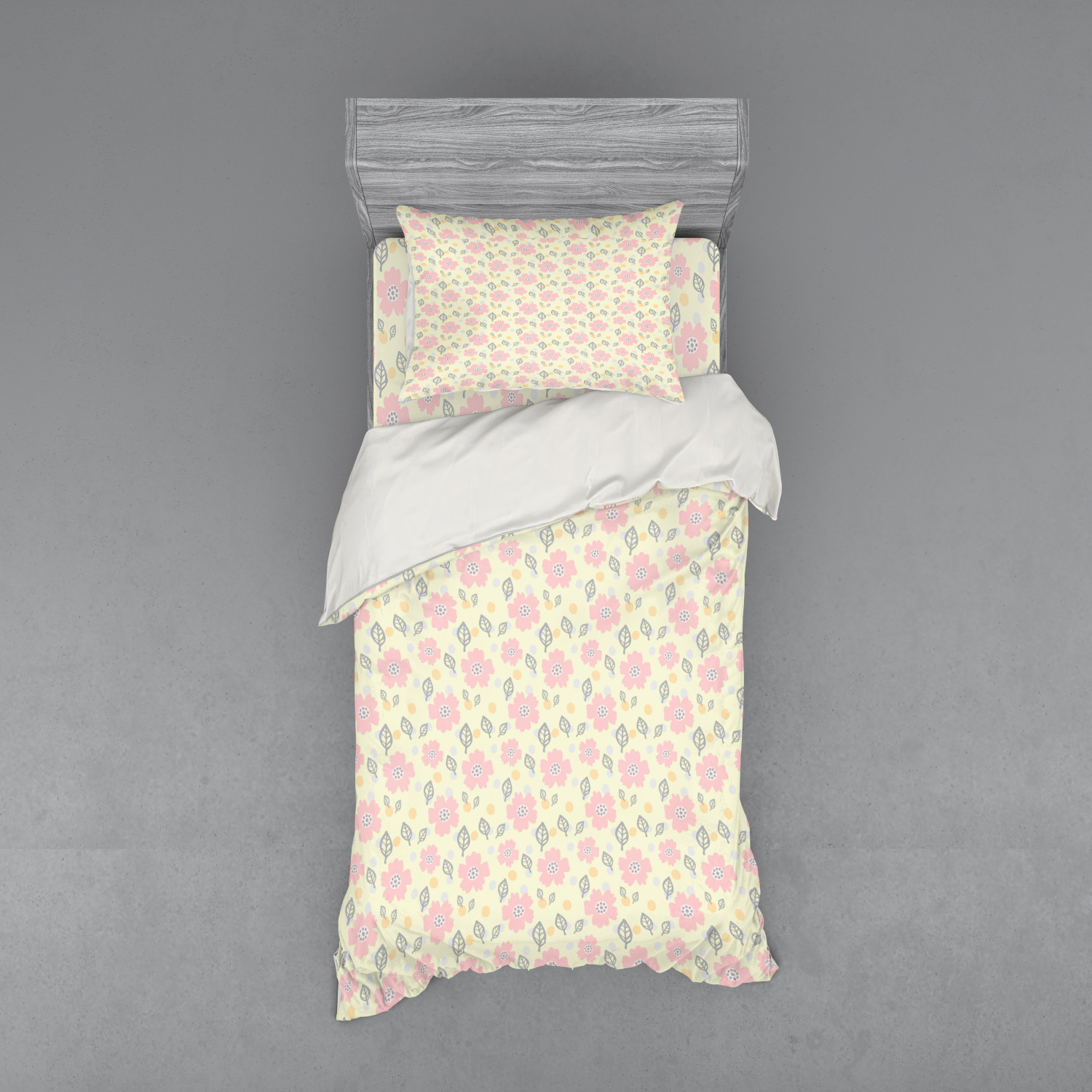 Ambesonne Pastel Design Bedding Set Duvet Cover Sham Fitted Sheet in 3 Sizes - Picture 93 of 236