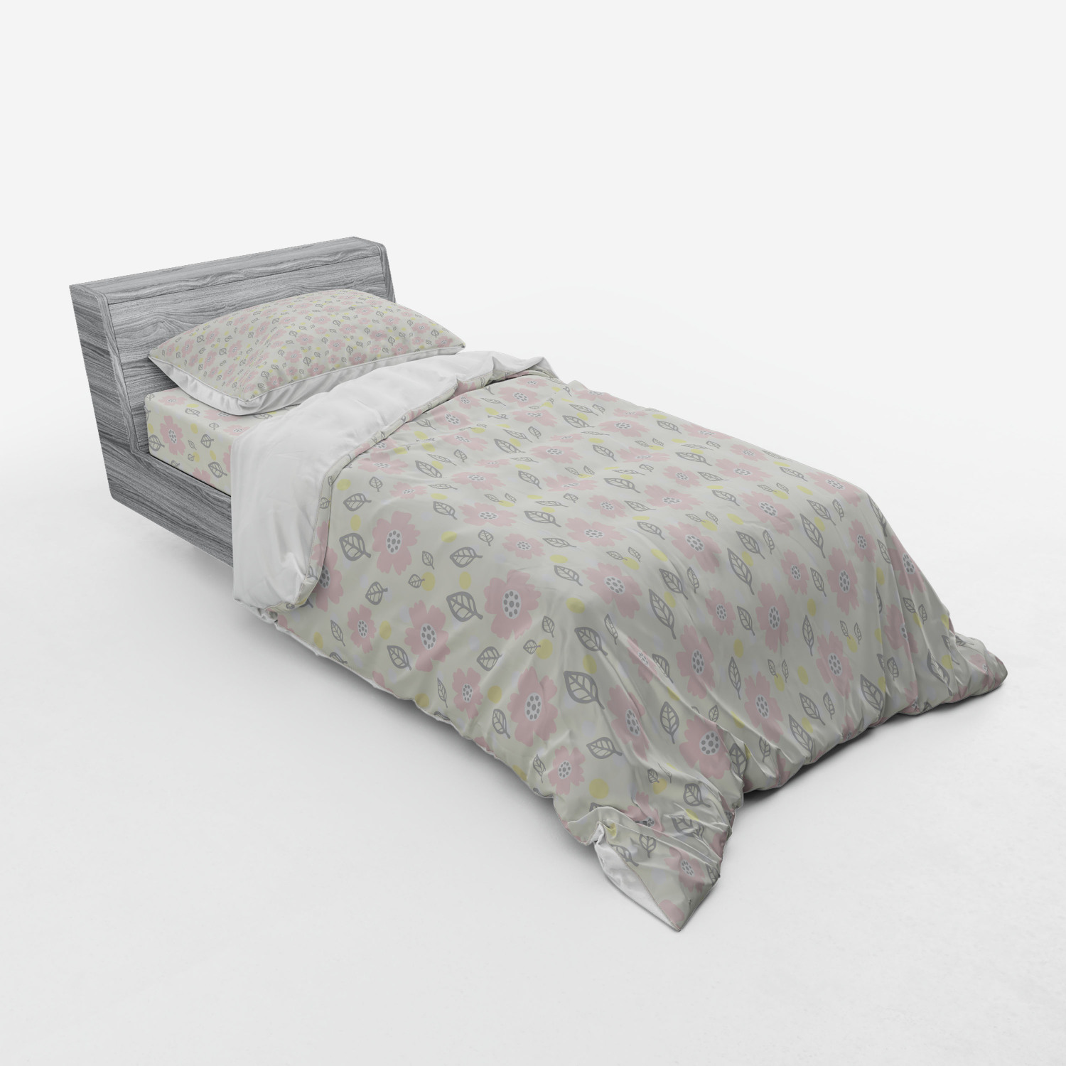 Ambesonne Pastel Design Bedding Set Duvet Cover Sham Fitted Sheet in 3 Sizes - Picture 94 of 236
