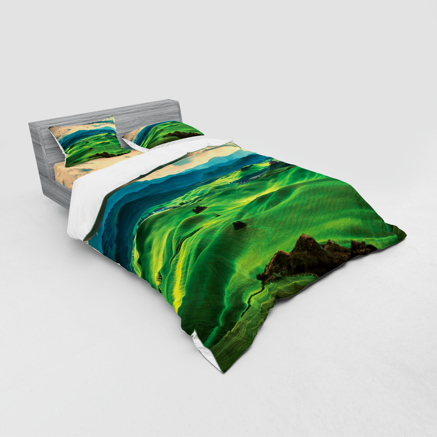 Ambesonne Spring Bedding Set Duvet Cover Sham Fitted Sheet in 3 Sizes - Picture 216 of 240