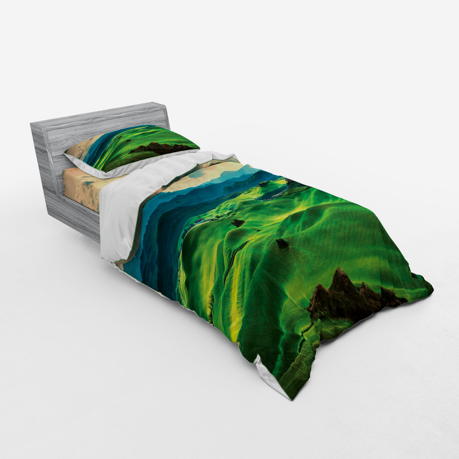 Ambesonne Spring Bedding Set Duvet Cover Sham Fitted Sheet in 3 Sizes - Picture 214 of 240