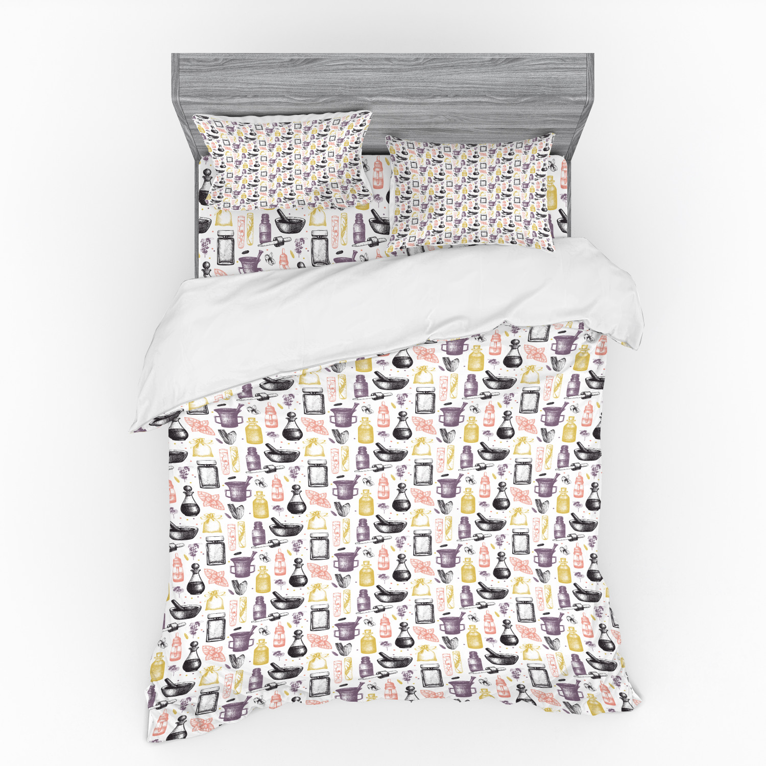 Ambesonne Pastel Design Bedding Set Duvet Cover Sham Fitted Sheet in 3 Sizes - Picture 87 of 236