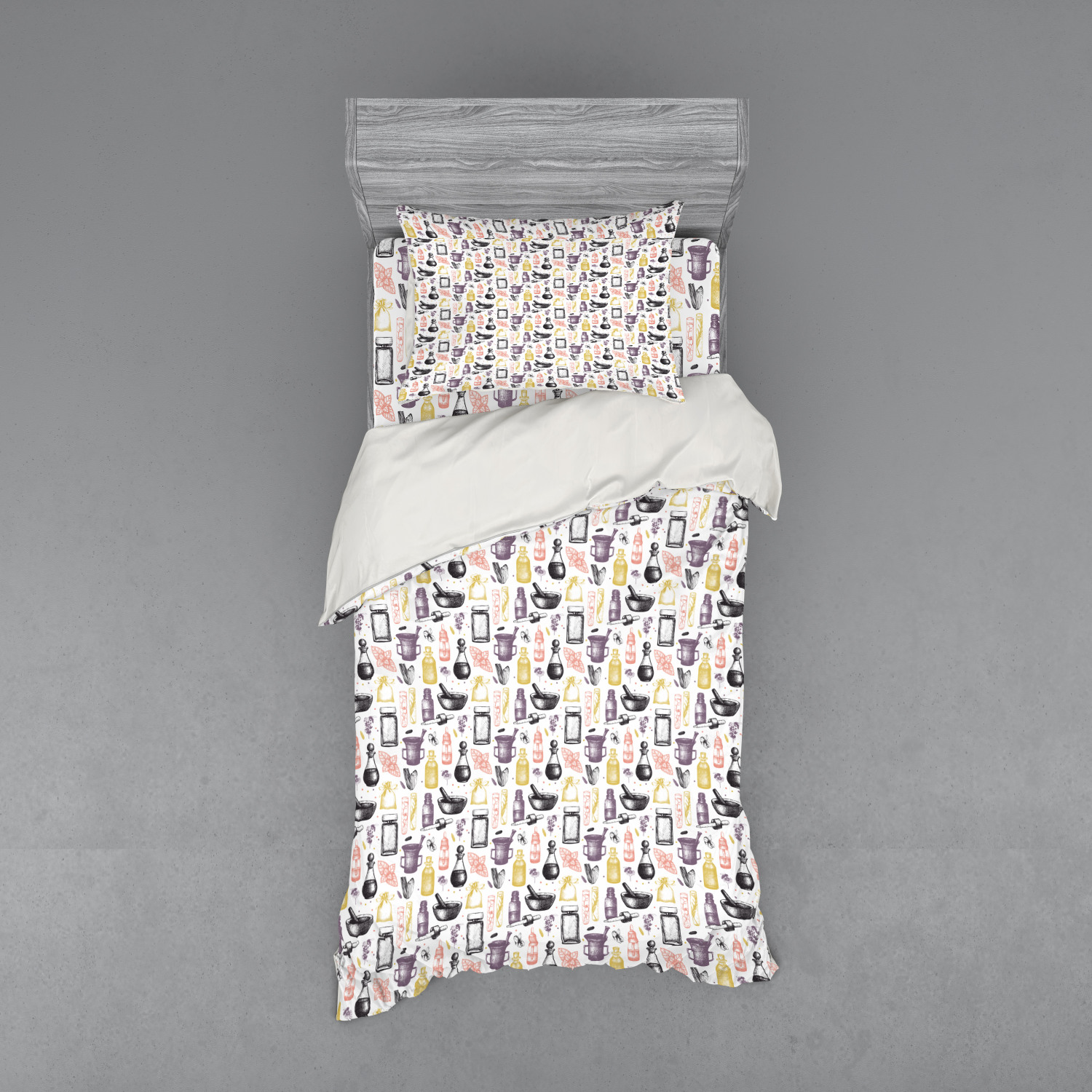 Ambesonne Pastel Design Bedding Set Duvet Cover Sham Fitted Sheet in 3 Sizes - Picture 85 of 236