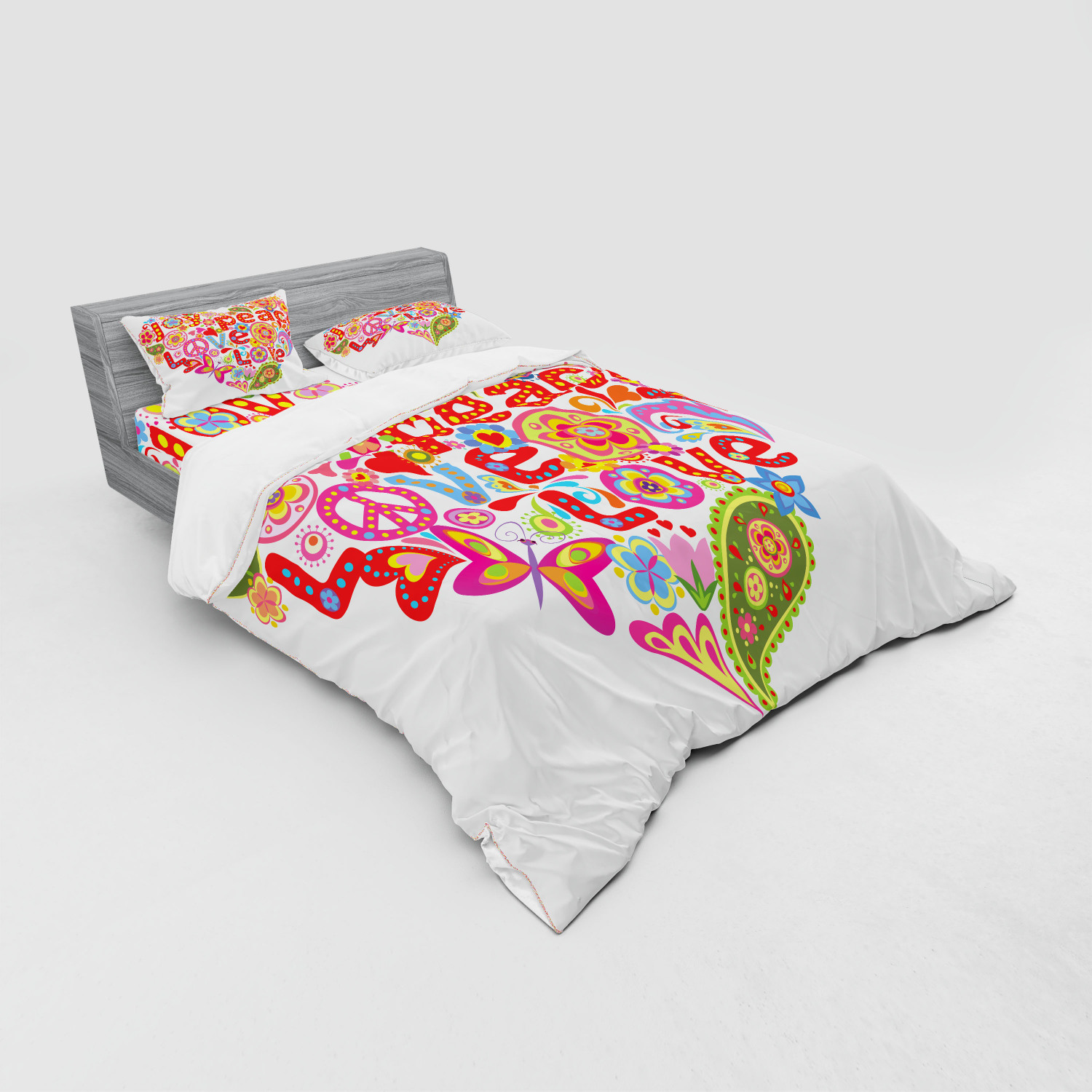 Ambesonne Spring Bedding Set Duvet Cover Sham Fitted Sheet in 3 Sizes - Picture 112 of 240