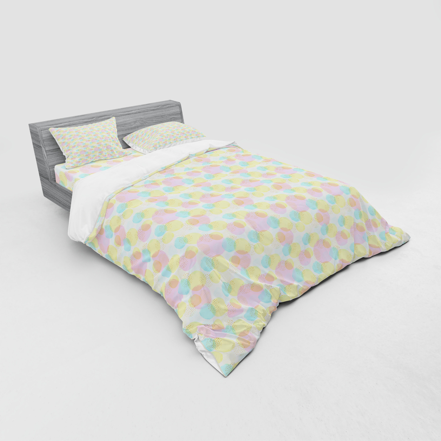 Ambesonne Pastel Design Bedding Set Duvet Cover Sham Fitted Sheet in 3 Sizes - Picture 44 of 236