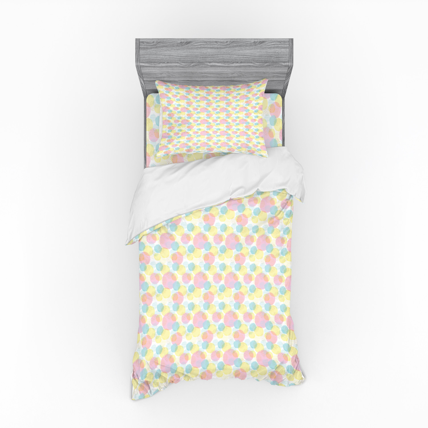 Ambesonne Pastel Design Bedding Set Duvet Cover Sham Fitted Sheet in 3 Sizes - Picture 41 of 236