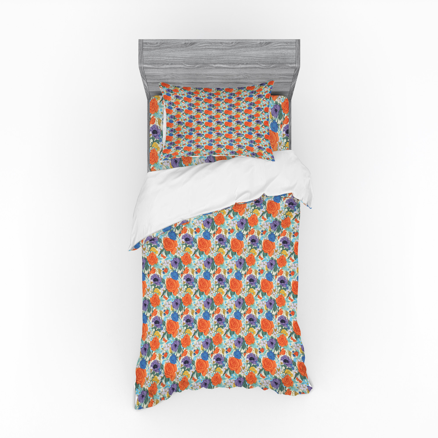 Ambesonne Spring Bedding Set Duvet Cover Sham Fitted Sheet in 3 Sizes - Picture 133 of 240